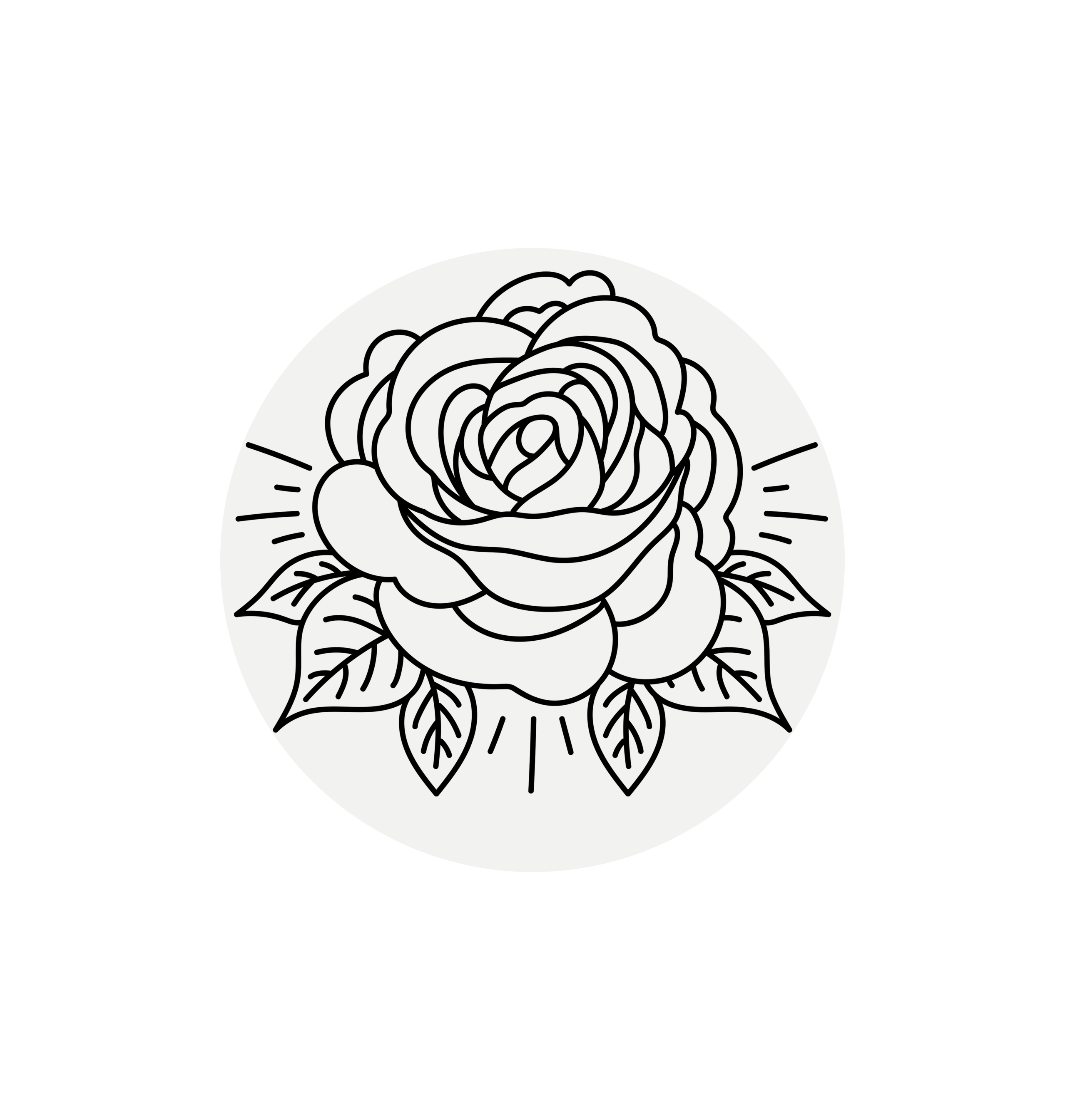 White Printed Circle Sticker Front