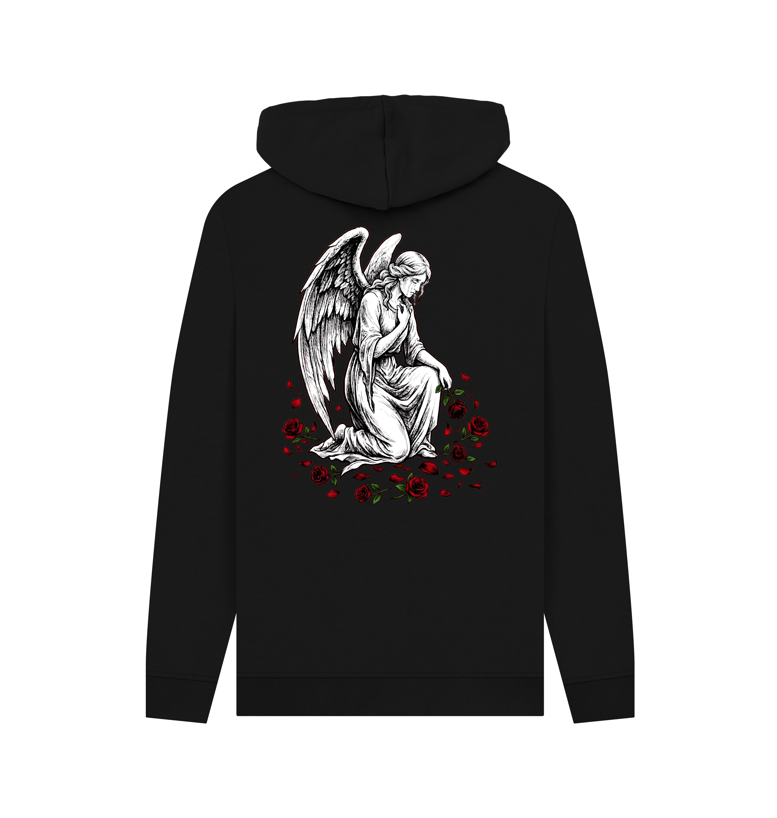 Black Printed Hoody Back