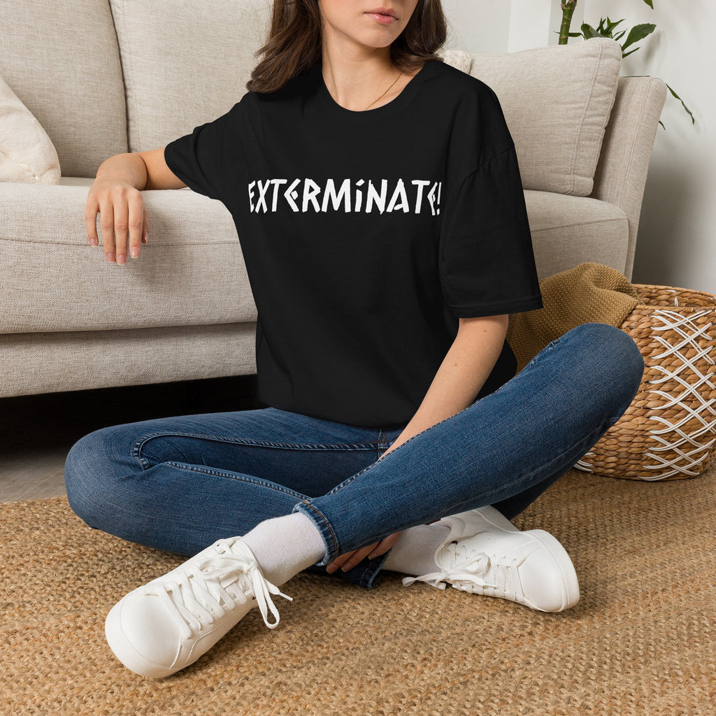 Exterminate! Graphic T‑Shirt — Bold Sci‑Fi Quote Tee