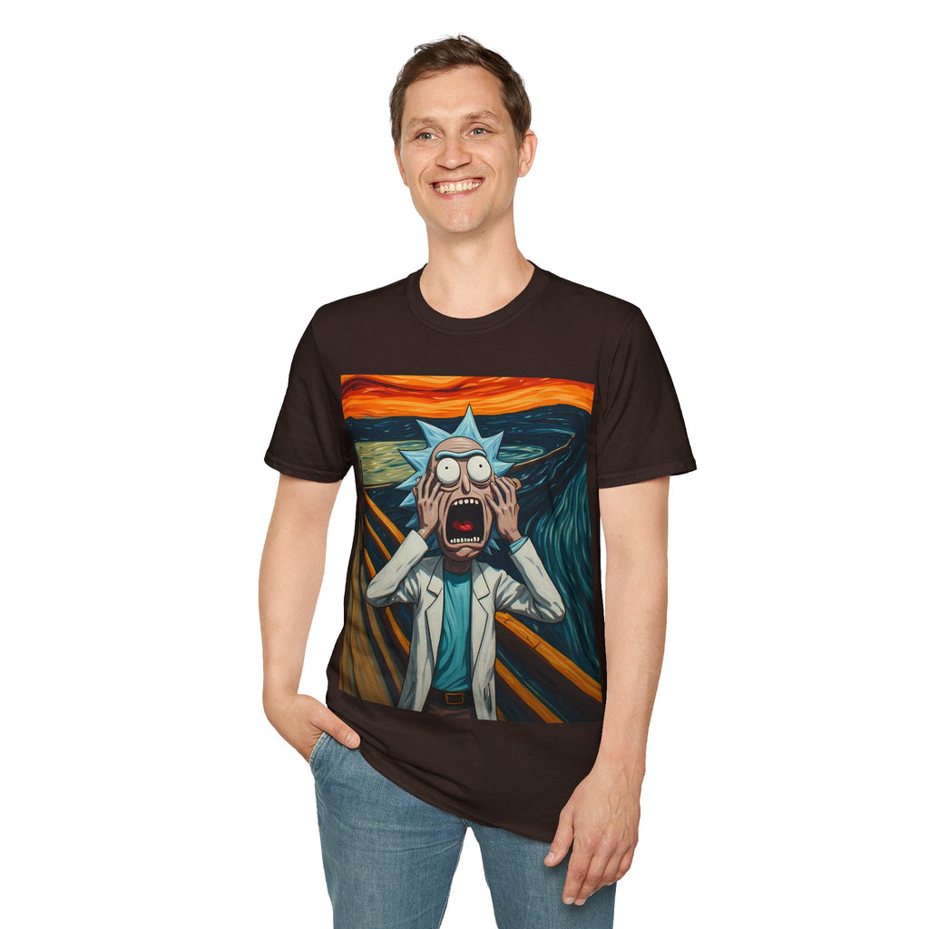 Rick Scream Tee — Rick and Morty Parody of The Scream T-Shirt