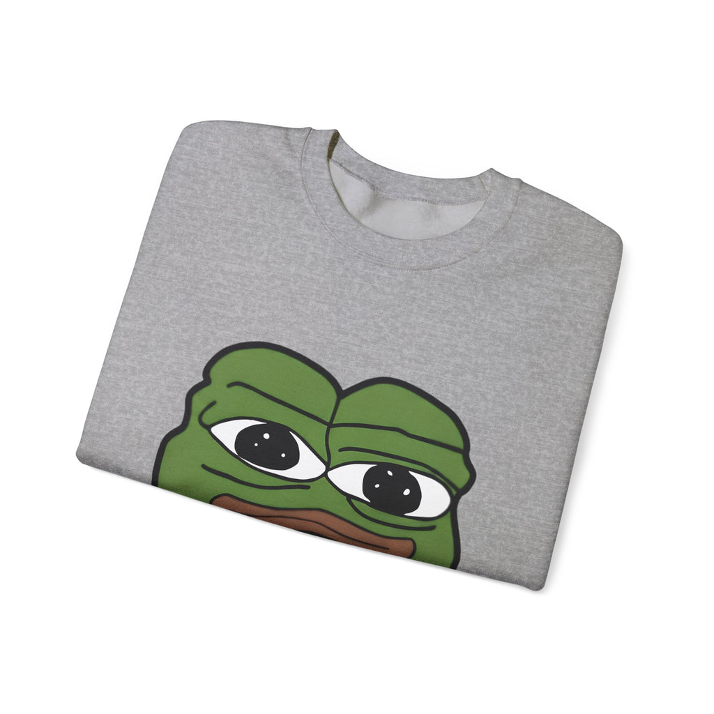 Pepe Frog Graphic Sweatshirt — Sad Frog Meme Crewneck
