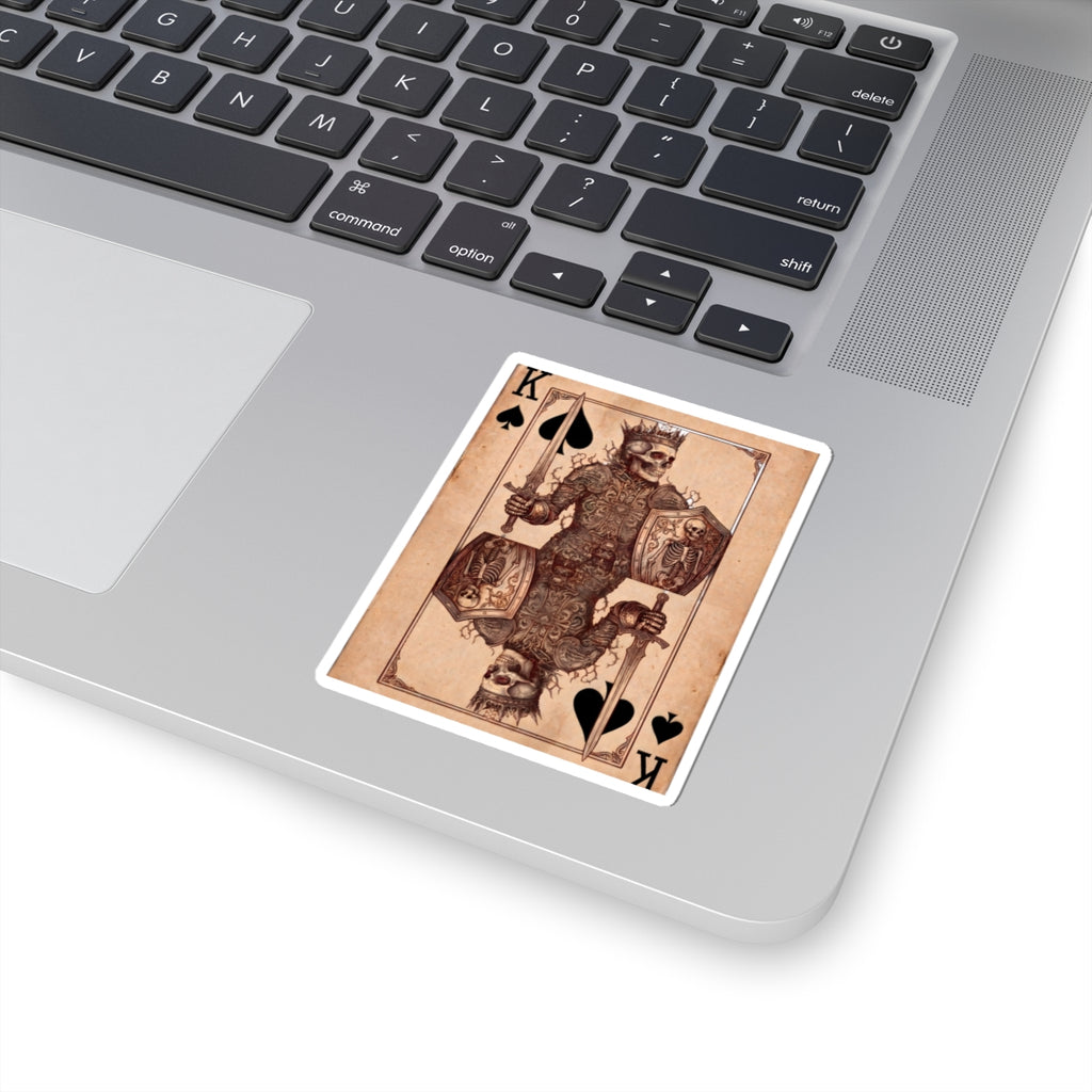 King of Spades Skull Sticker — Vintage Playing Card Kiss-Cut Sticker