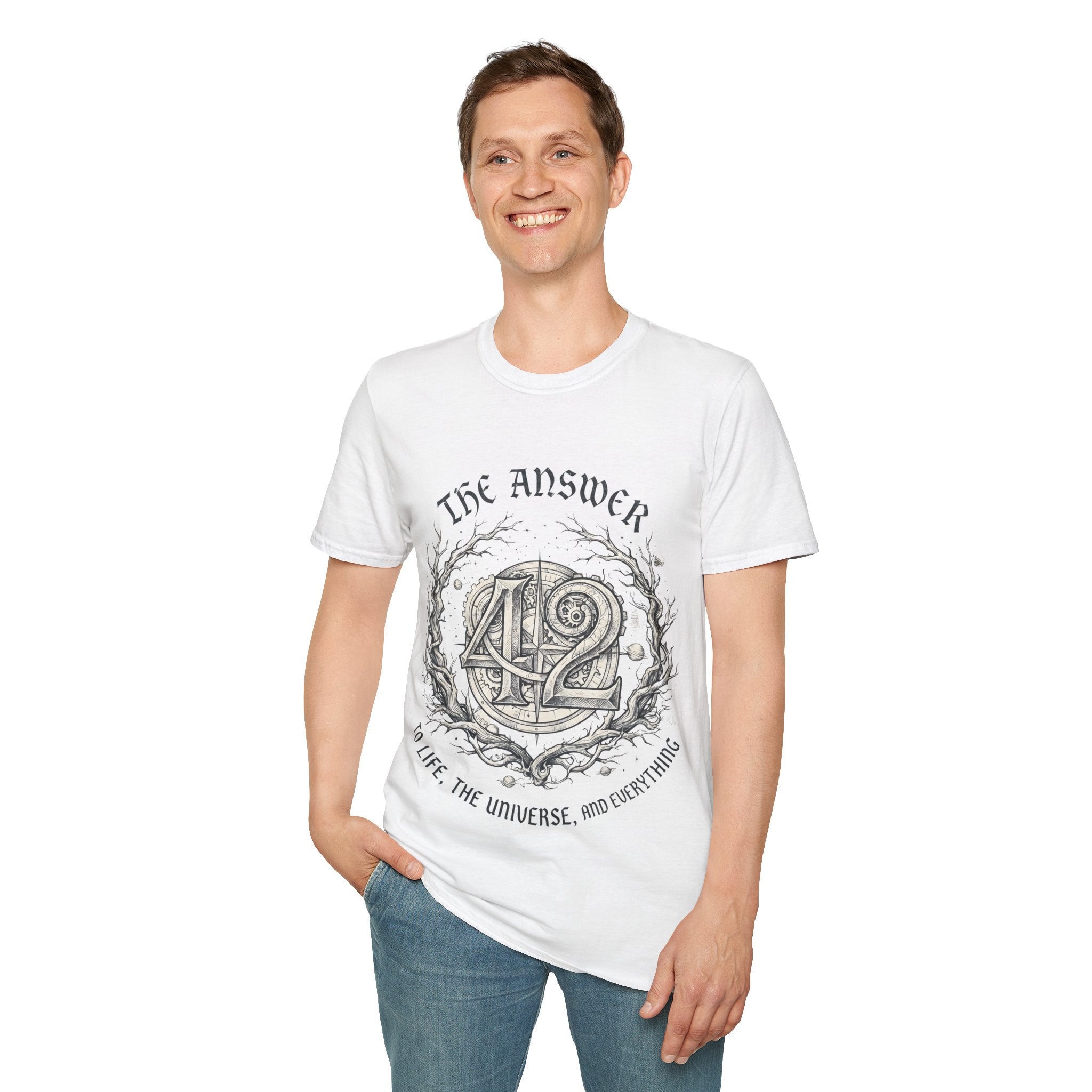 The Answer 42 Graphic T-Shirt — Vintage Sci‑Fi Quote Tee