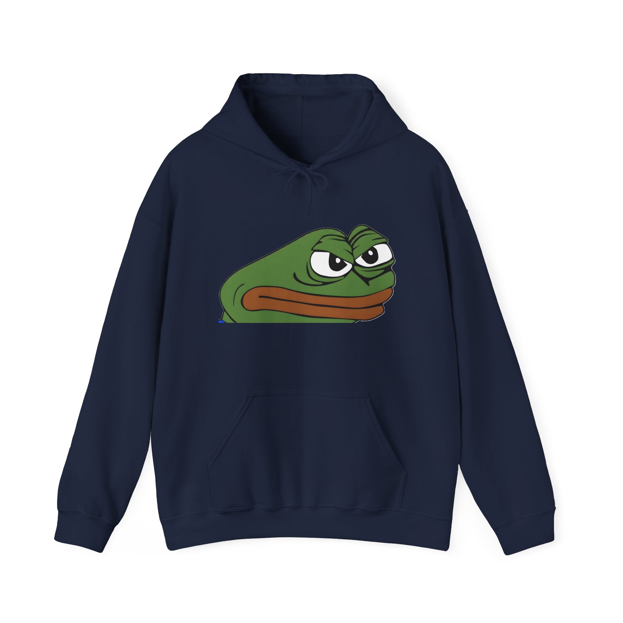 Pepe Frog Face Hoodie — Funny Grumpy Meme Pullover