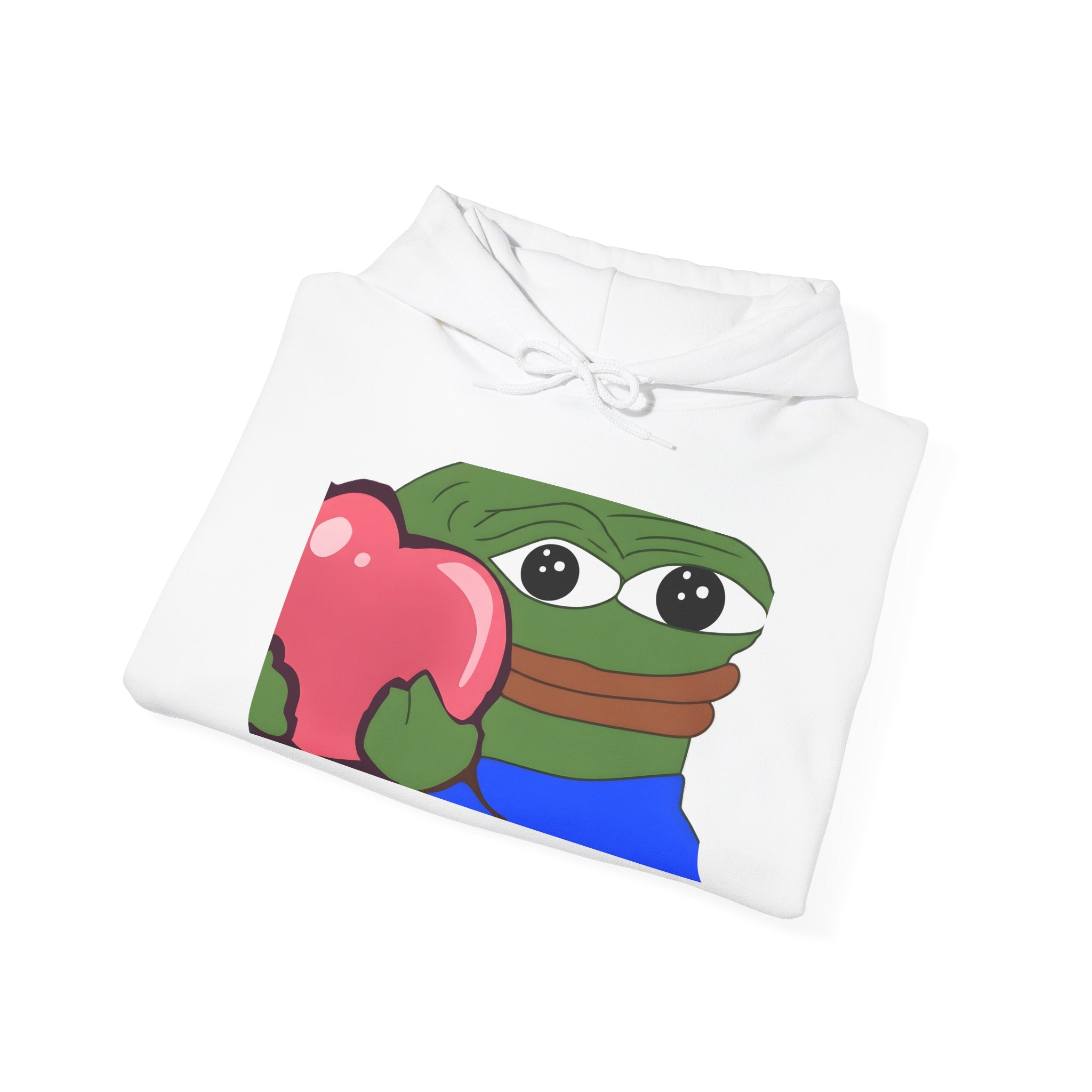 Pepe Heart Hoodie — Cute Pepe Holding Heart Graphic Pullover