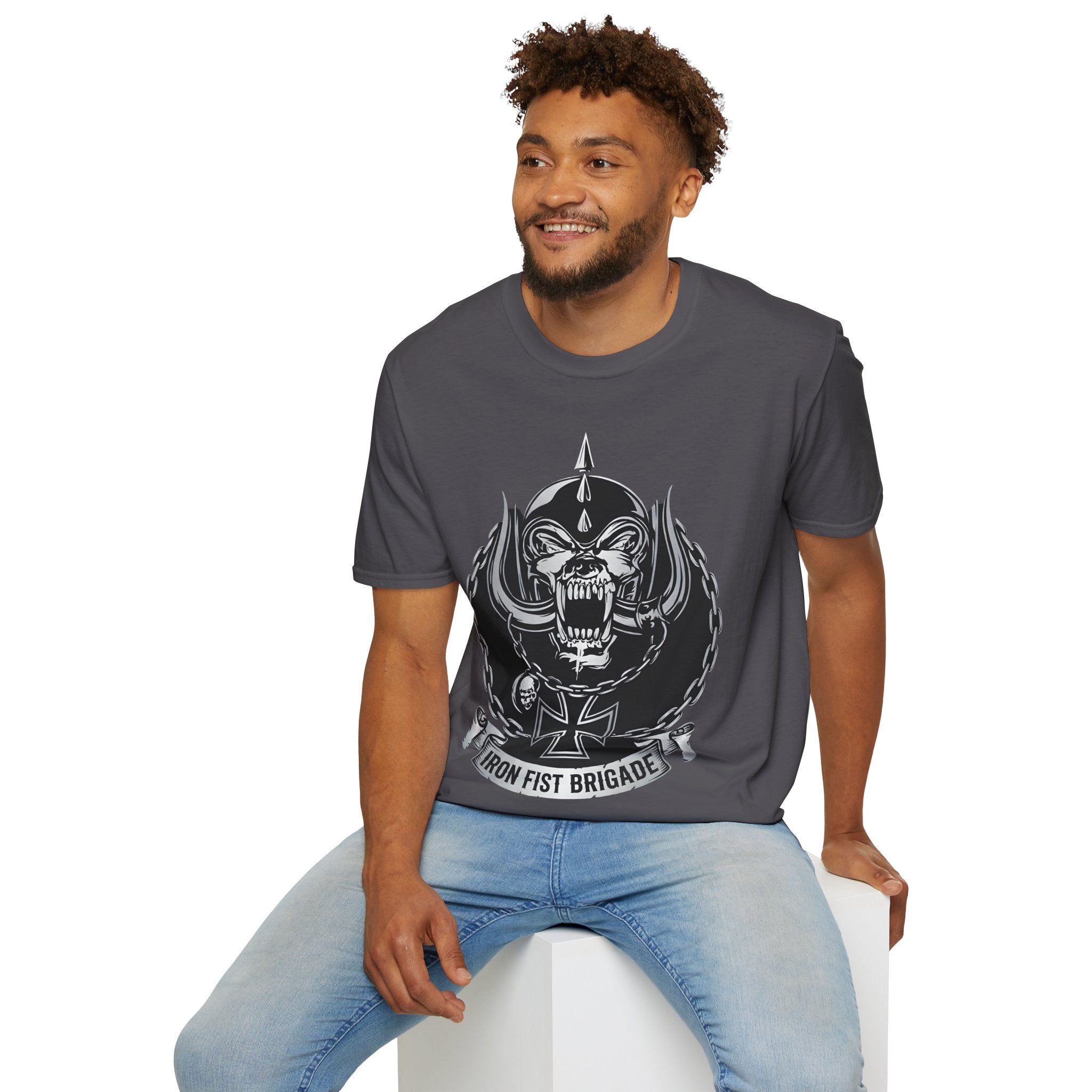 Motorcycle Club Skull T‑Shirt — Iron Fist Brigade Gothic Biker Tee