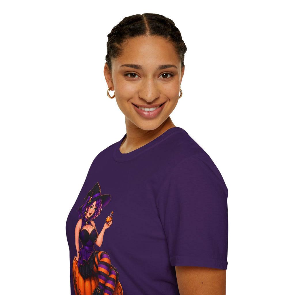 Witchy Halloween Pumpkin Witch T‑Shirt
