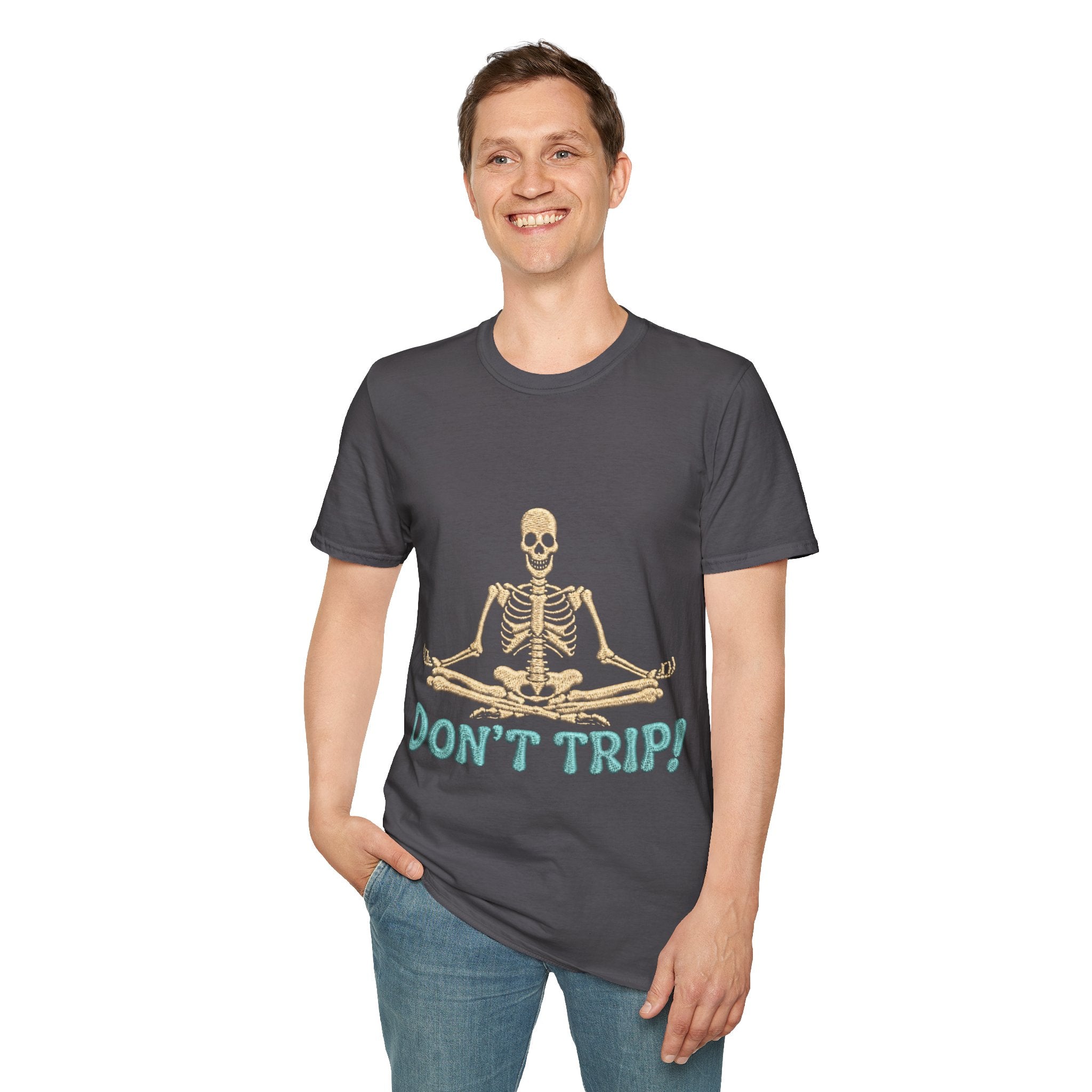 Skeleton Yoga T-Shirt - 'Don't Trip' Funny Skeleton GTA 6 Inspired