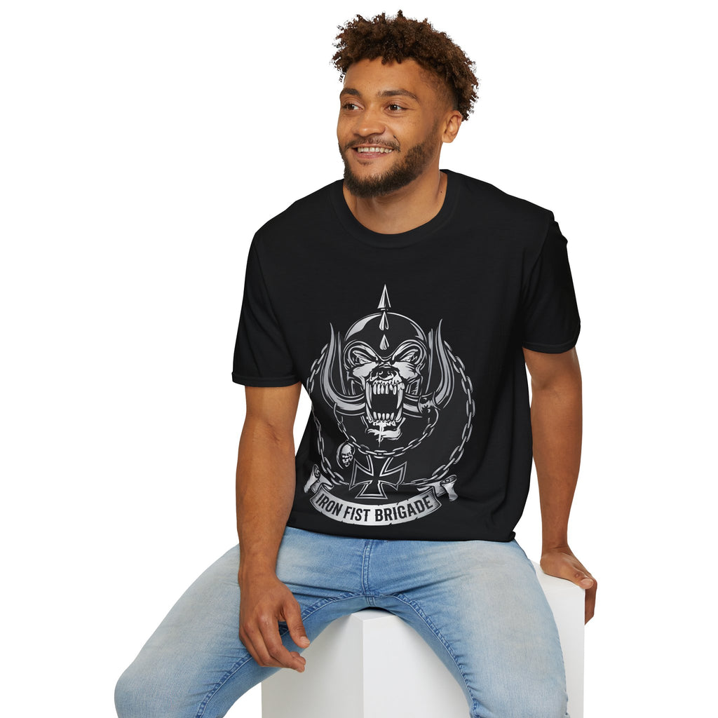 Motorcycle Club Skull T‑Shirt — Iron Fist Brigade Gothic Biker Tee