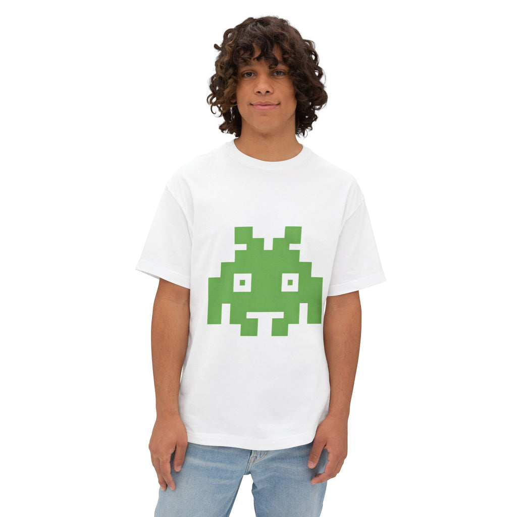 Retro Pixel Alien Tee — Green 8-Bit Gamer Graphic Shirt