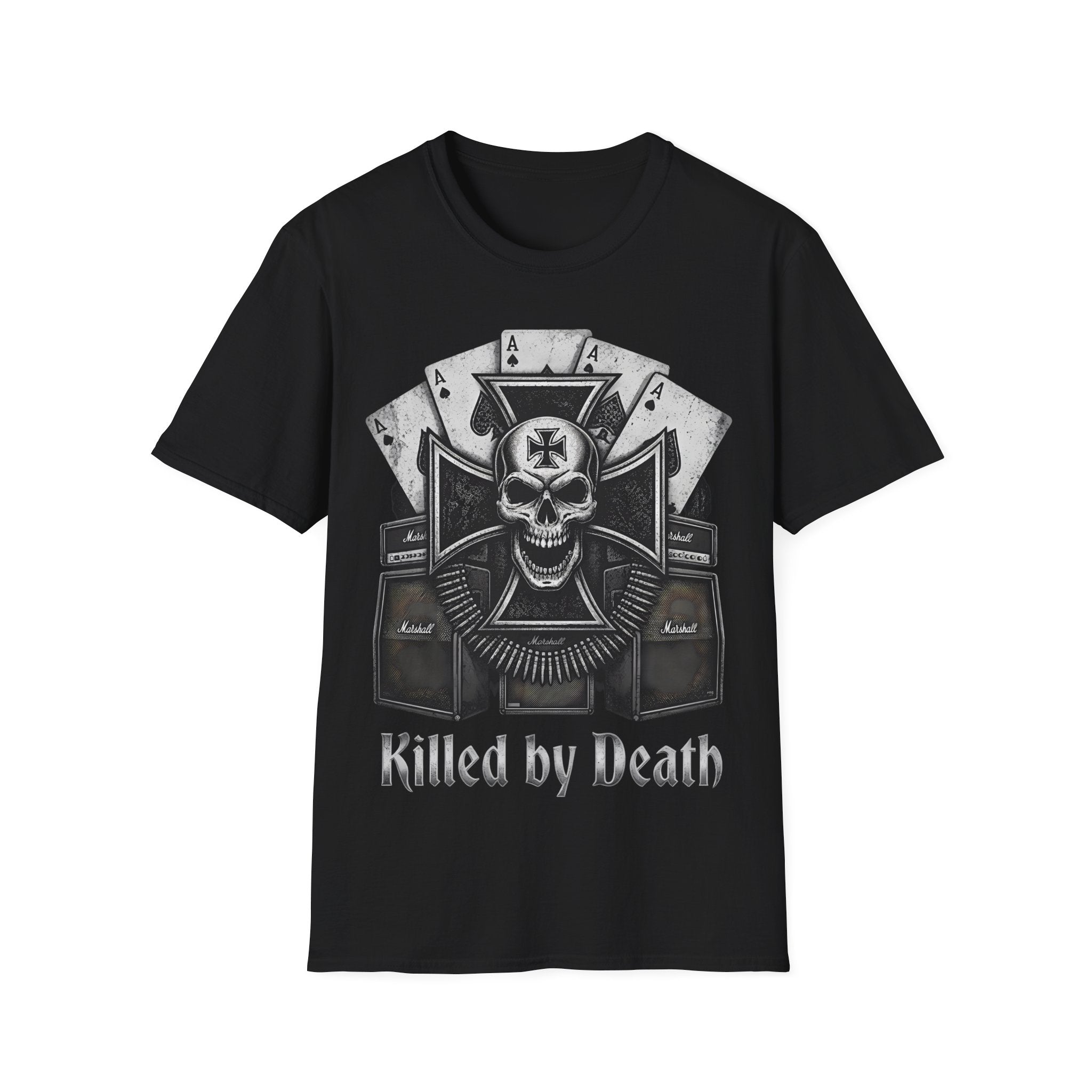 Killed by Death Motorhead Inspired Ace Cards T‑Shirt - ' Vintage Gothic Tee
