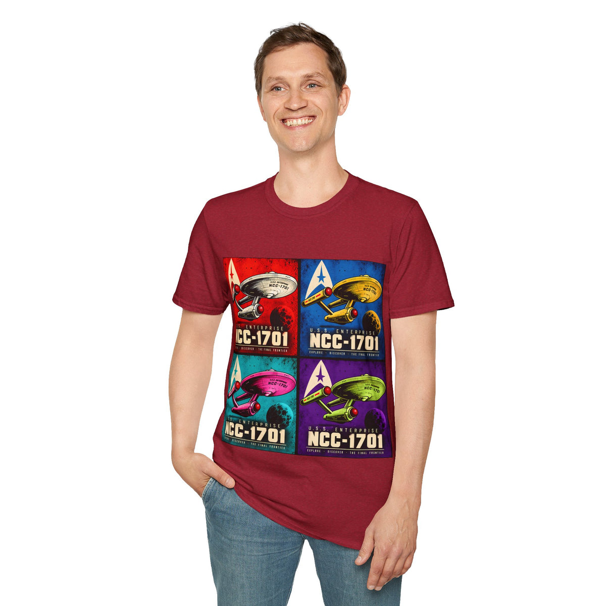 Retro Pop Art Starship NCC-1701 Crew Tee