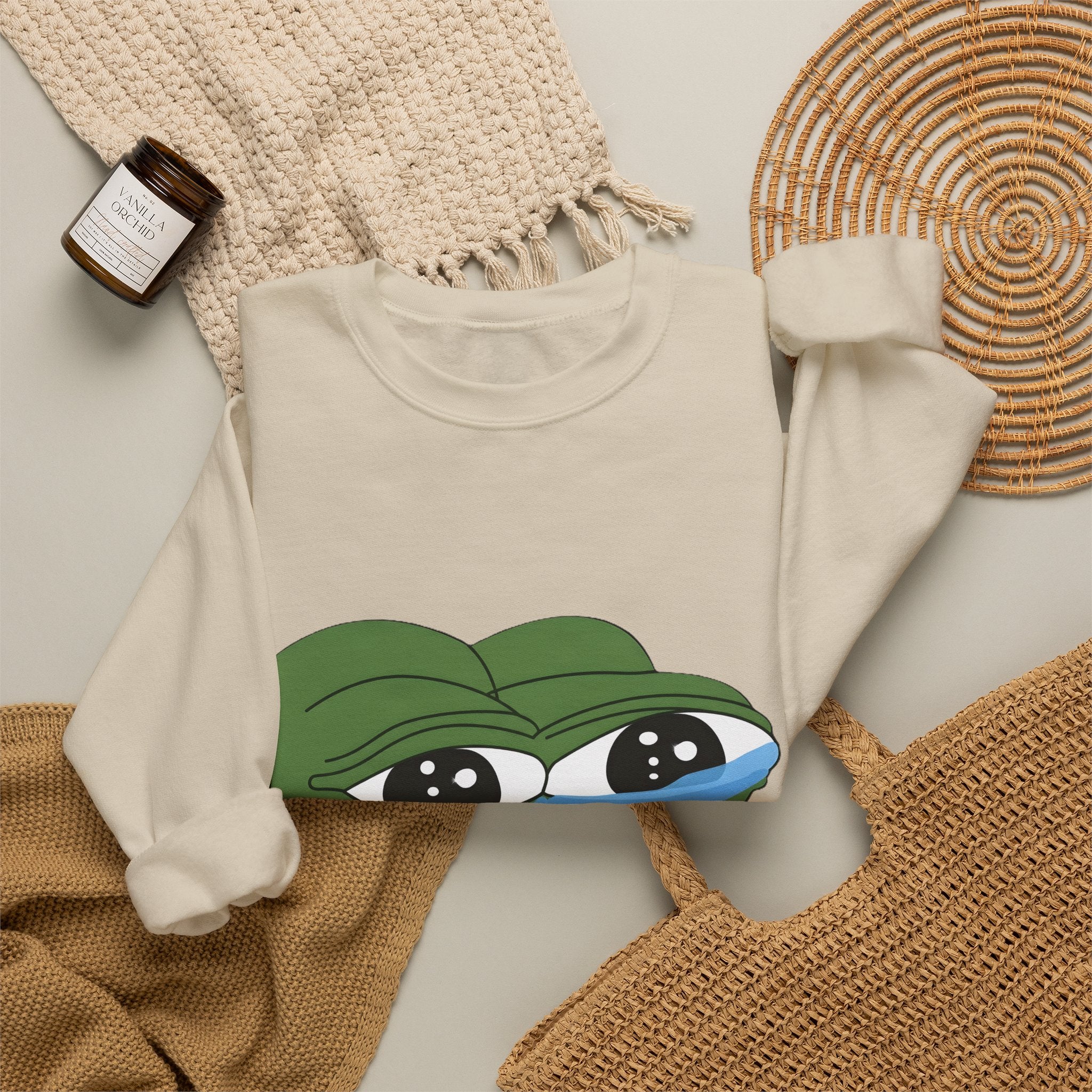 Crying Pepe Graphic Sweatshirt