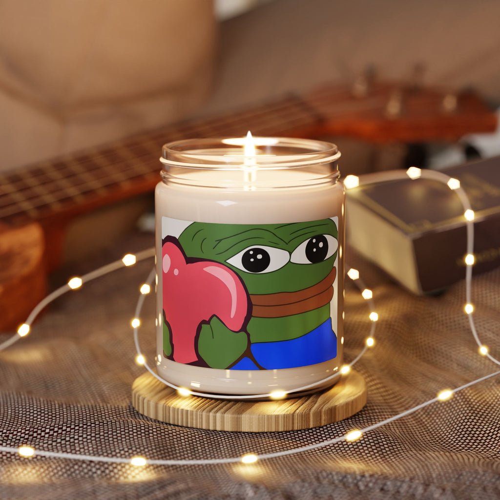 Soy Candle — Cute Frog Holding Heart Scented 9oz