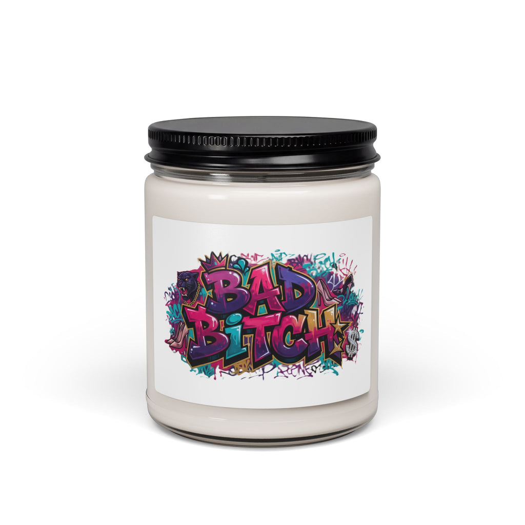 Bad Bitch Scented Soy Candle — 9oz Graffiti Jar Candle, Bold Feminine Gift
