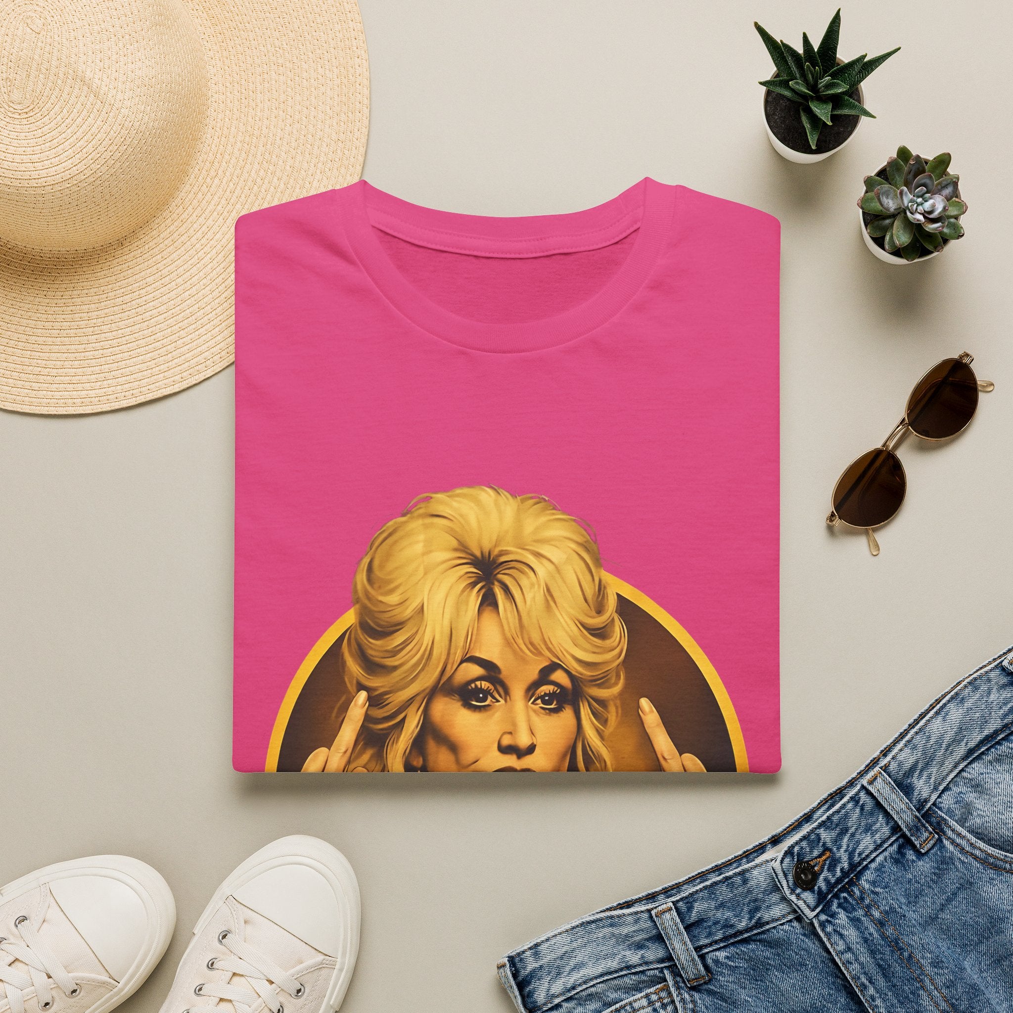 Dolly Middle Finger Portrait T-Shirt — Retro Attitude Graphic Tee
