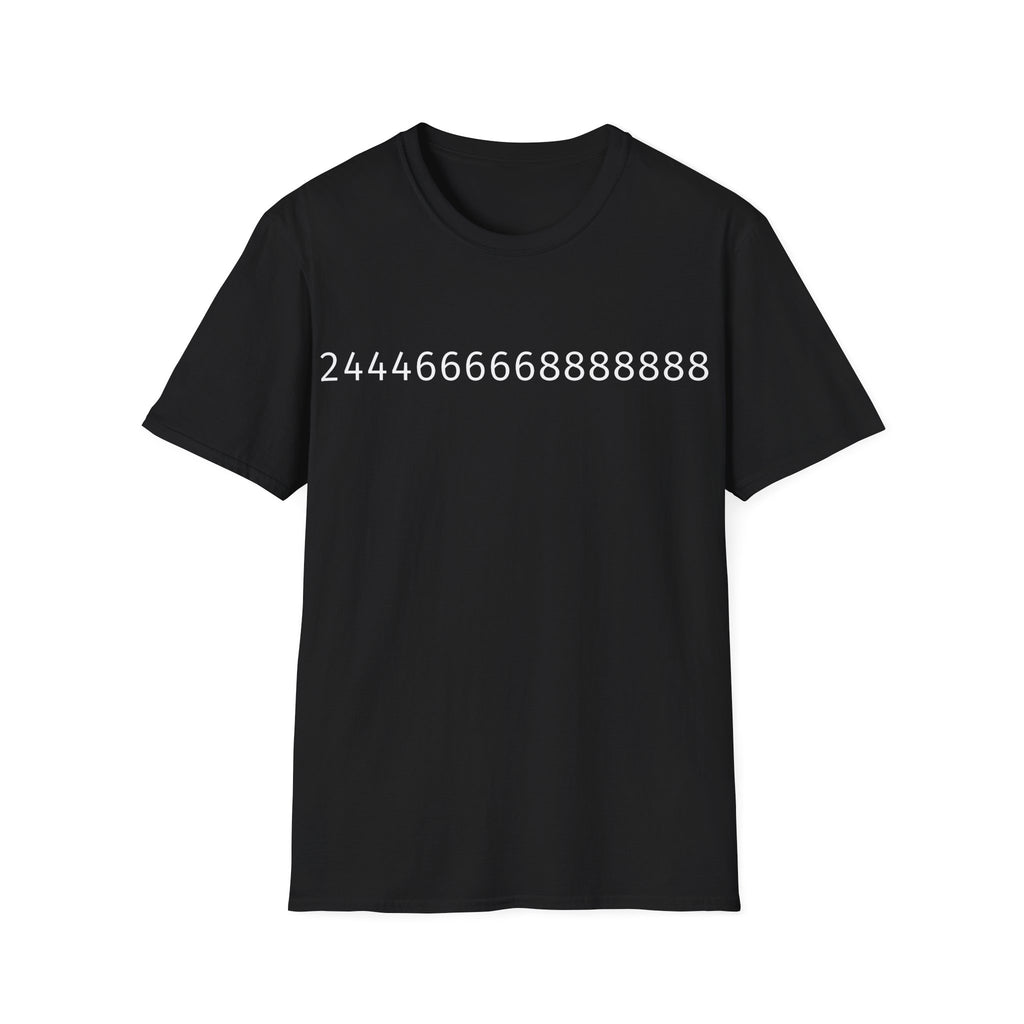 Minimalist Number Graphic T-Shirt — 2444666668888888 Design