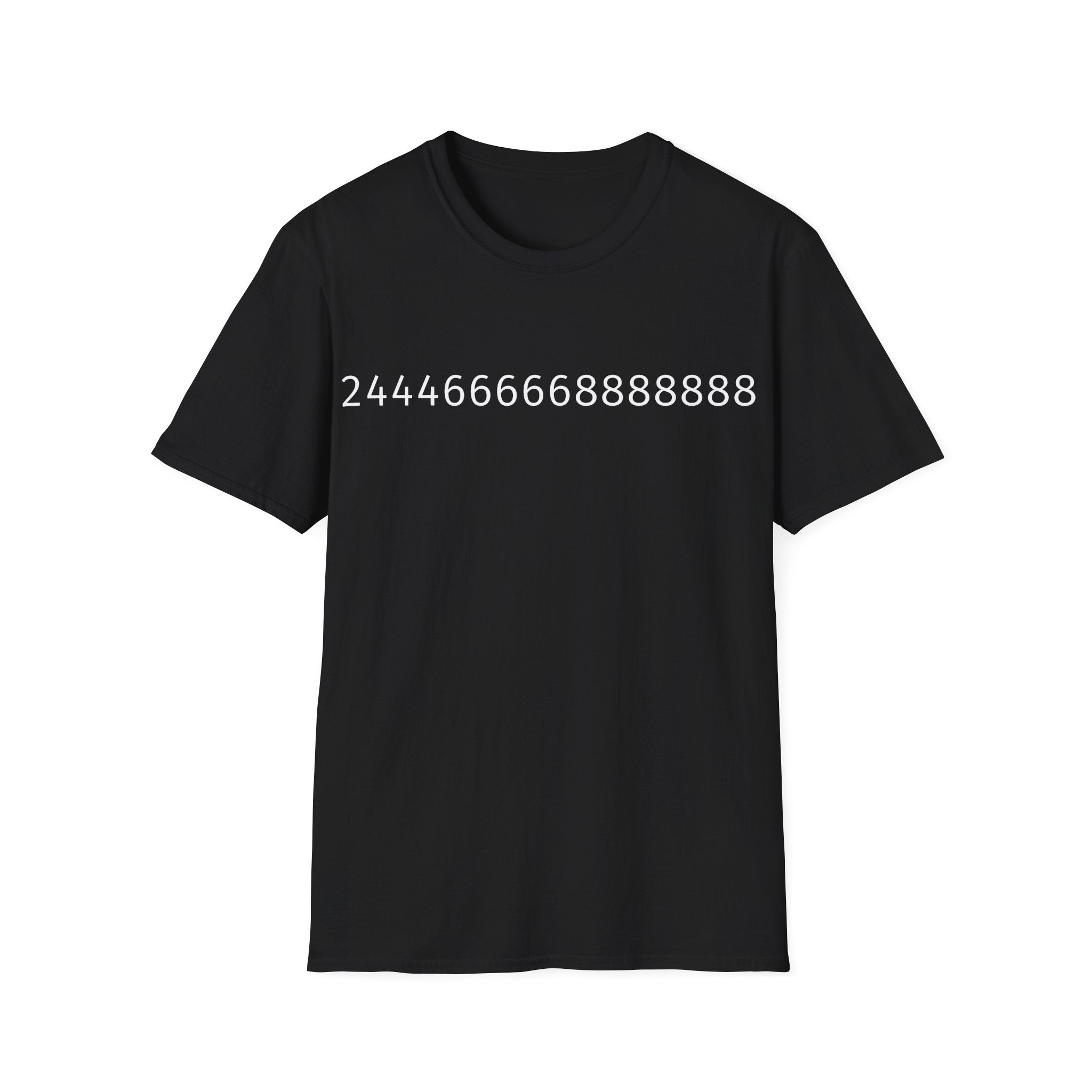 Minimalist Number Graphic T-Shirt — 2444666668888888 Design