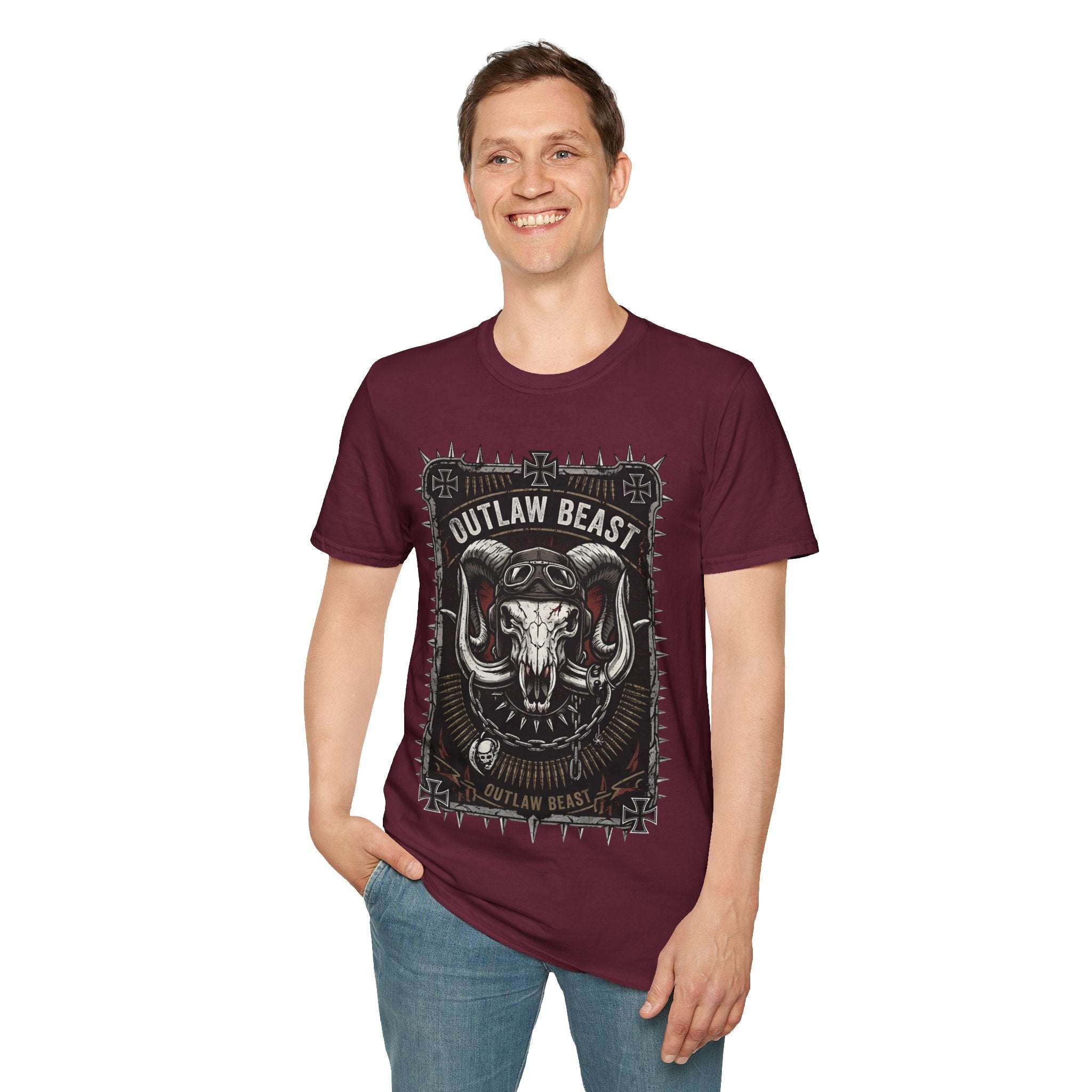 Outlaw Beast Skull T-Shirt — Biker Ranch Graphic Tee