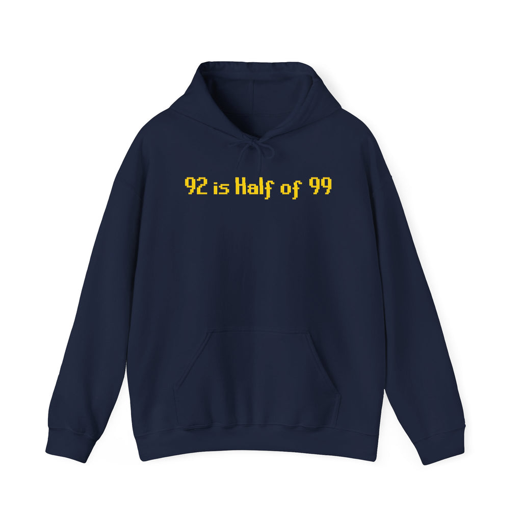 Hoodie "92 Is Half of 99" – Funny Retro Math Graphic Pullover