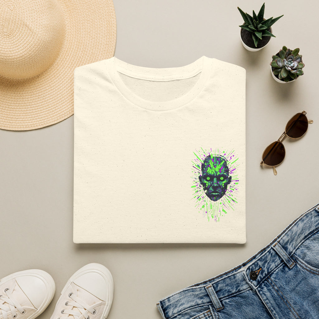 Neon Cyber Skull T-Shirt — Glowing Green Sci‑Fi Graphic Tee
