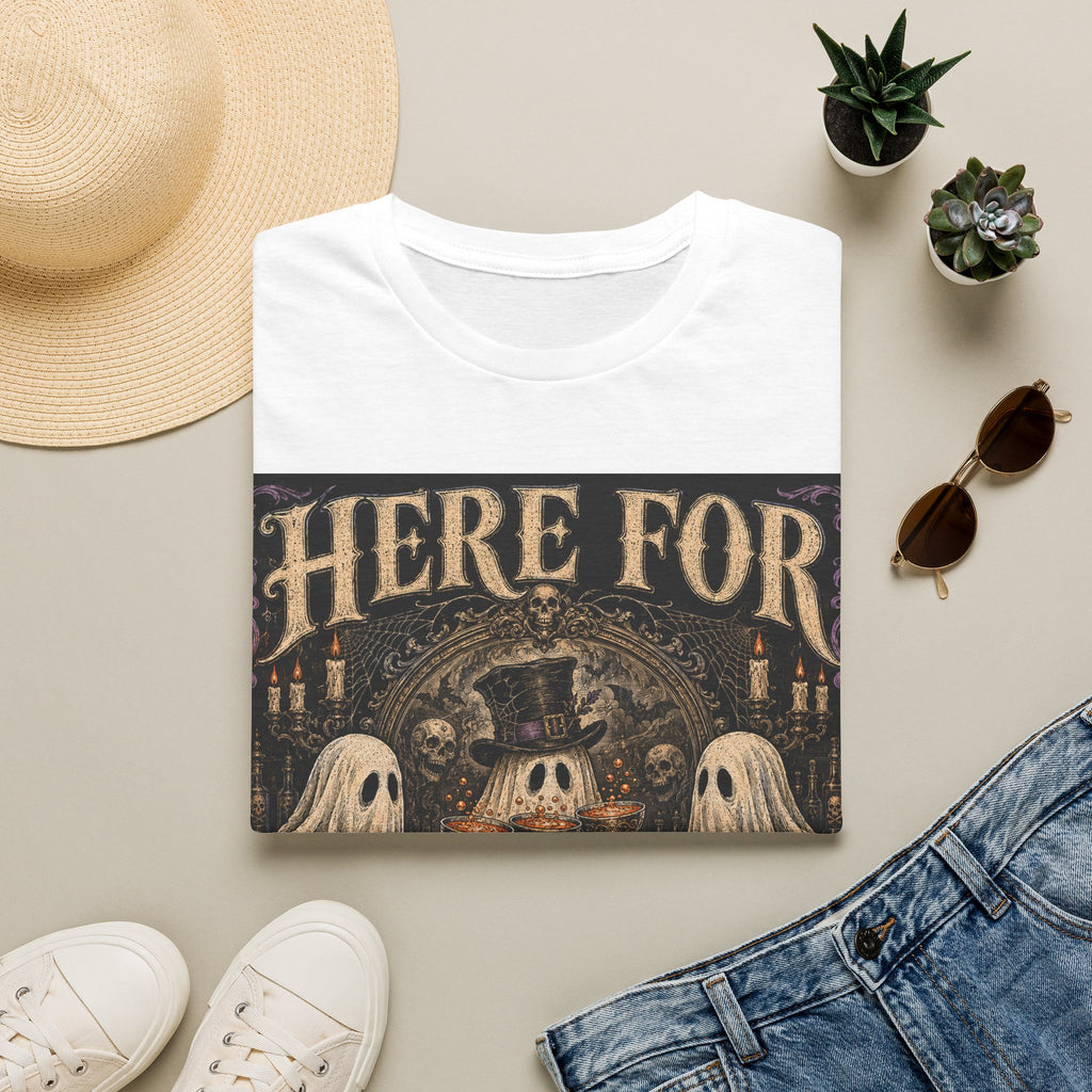 Halloween T‑Shirt — "Here For The Boos" Vintage Ghost & Skull Design
