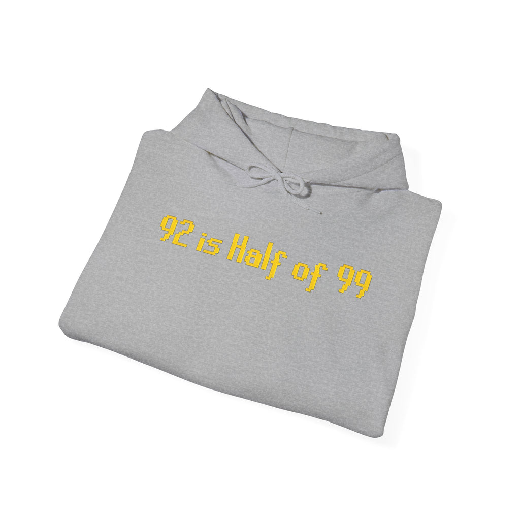 Hoodie "92 Is Half of 99" – Funny Retro Math Graphic Pullover