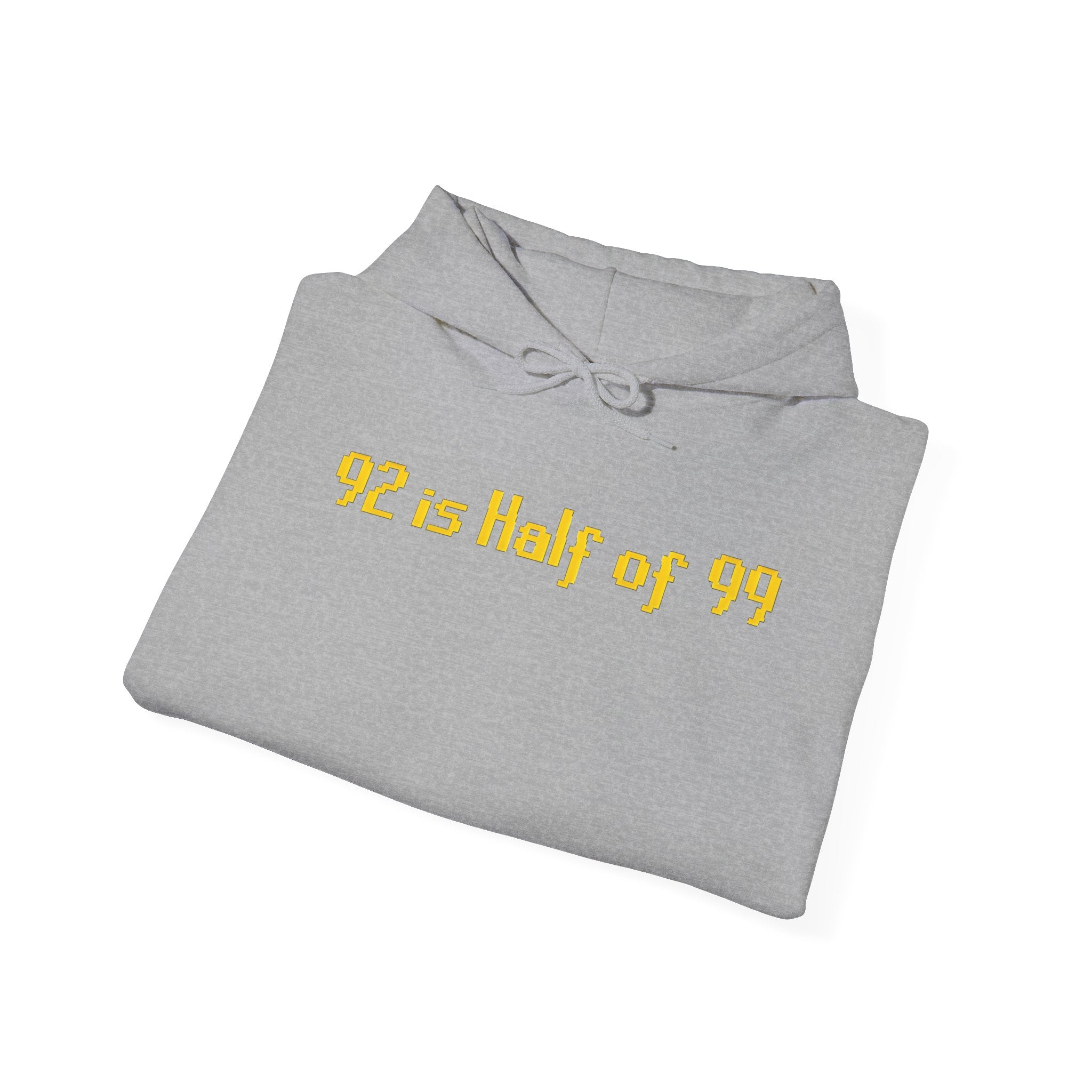 Hoodie "92 Is Half of 99" – Funny Retro Math Graphic Pullover