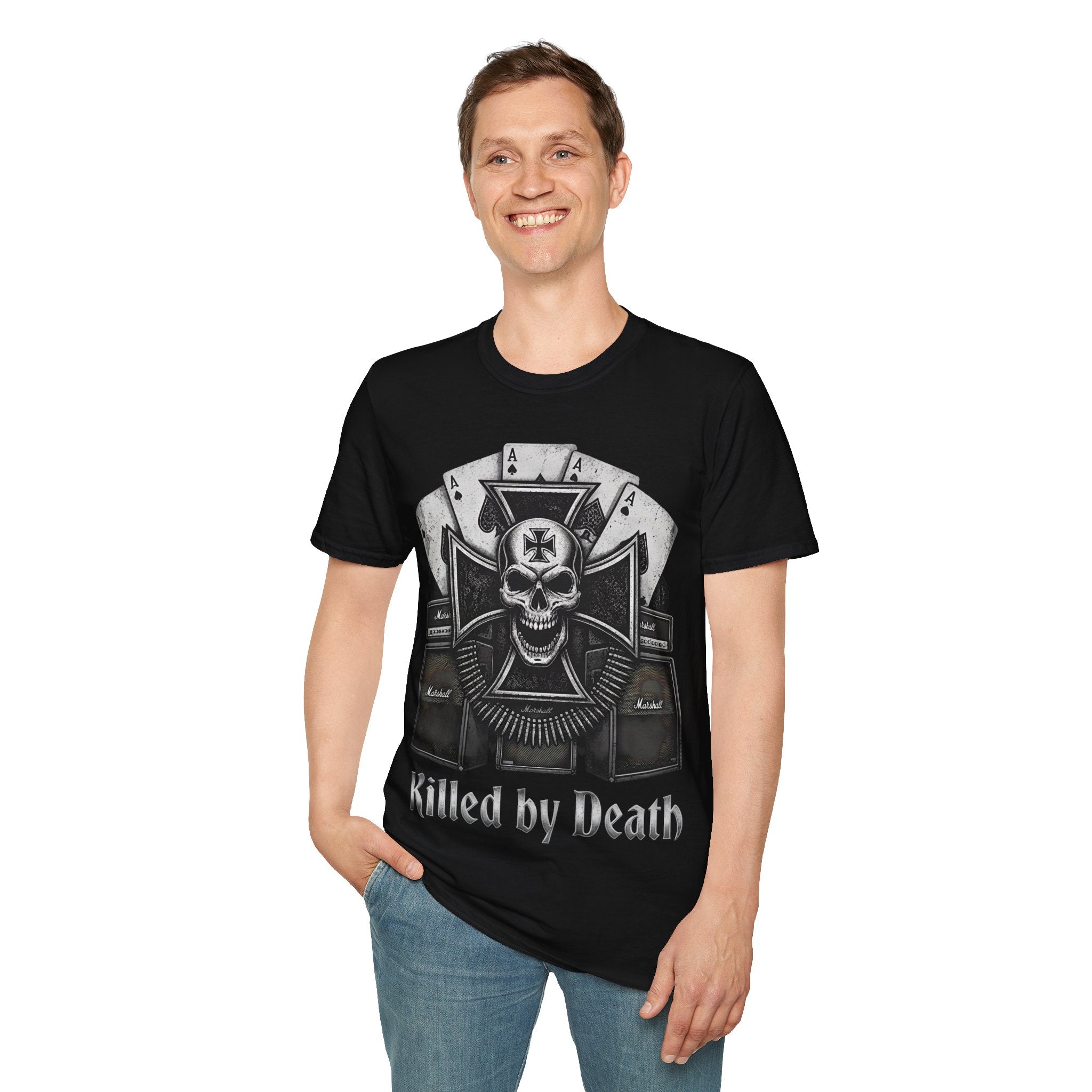 Killed by Death Motorhead Inspired Ace Cards T‑Shirt - ' Vintage Gothic Tee