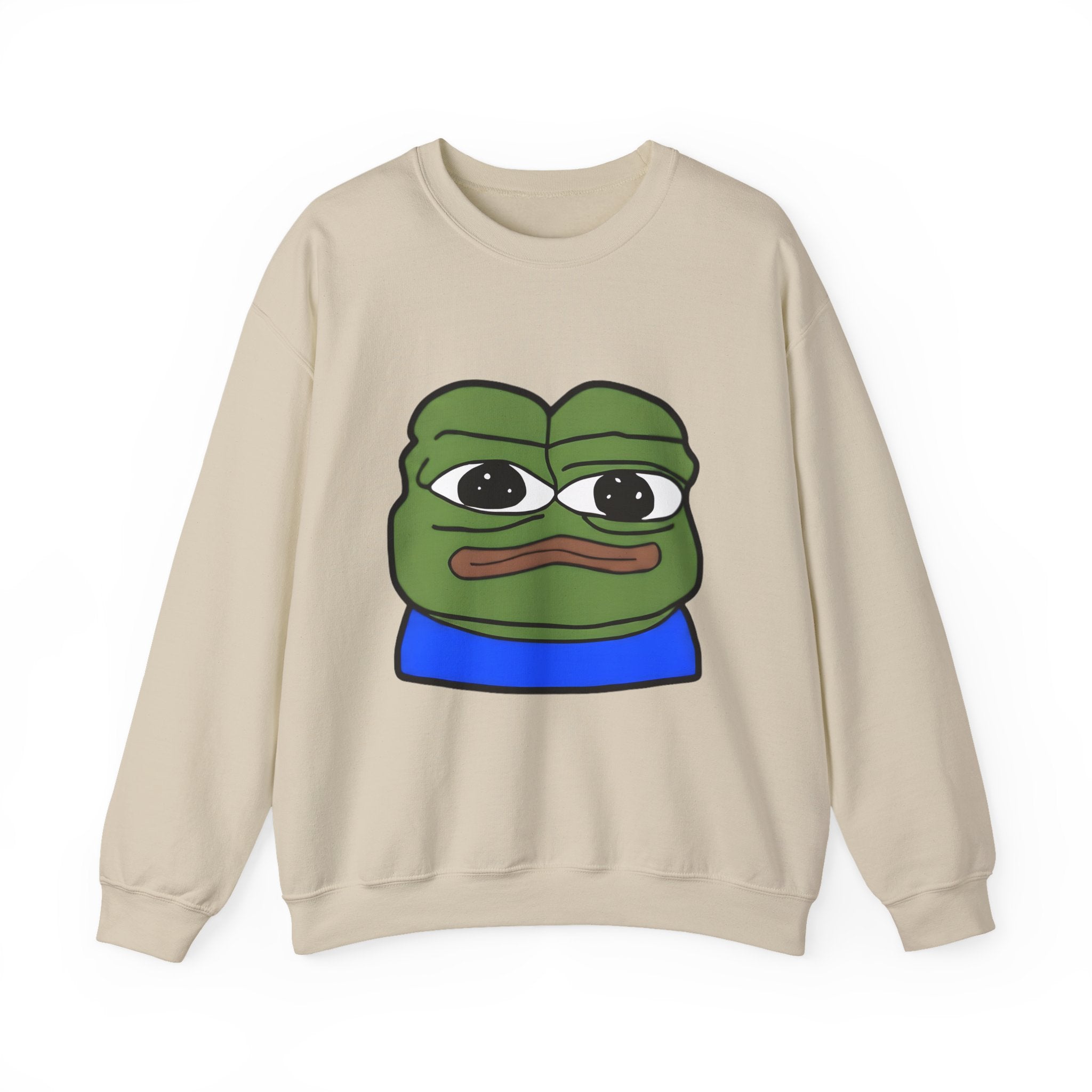 Pepe Frog Graphic Sweatshirt — Sad Frog Meme Crewneck