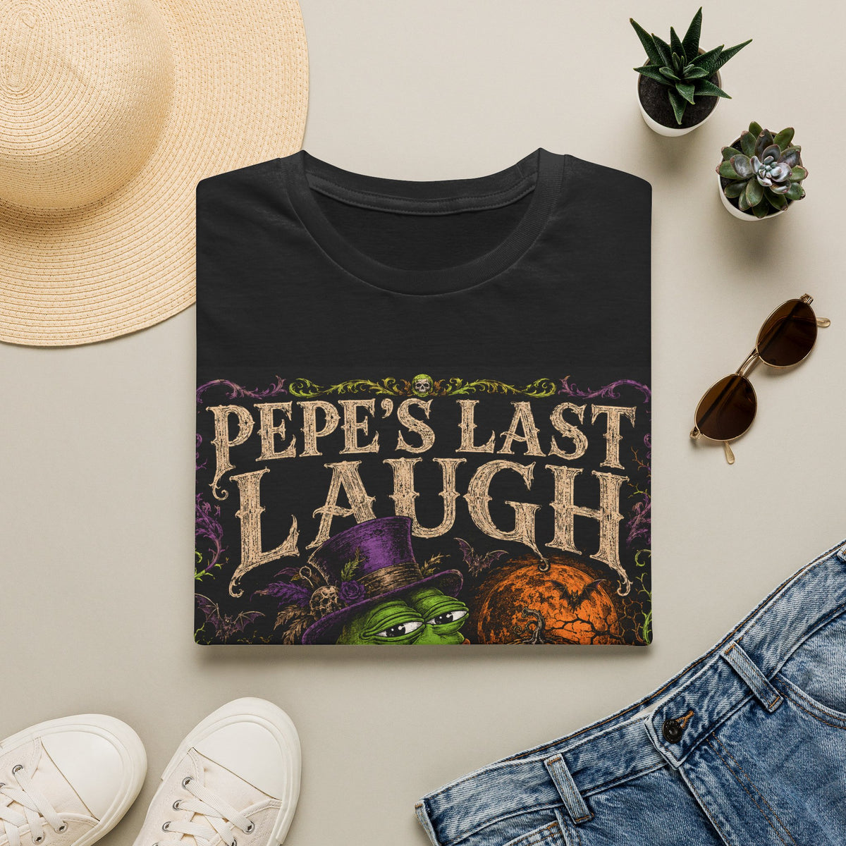 Pepe's Last Laugh T-Shirt — Halloween Witch Frog Graphic Tee