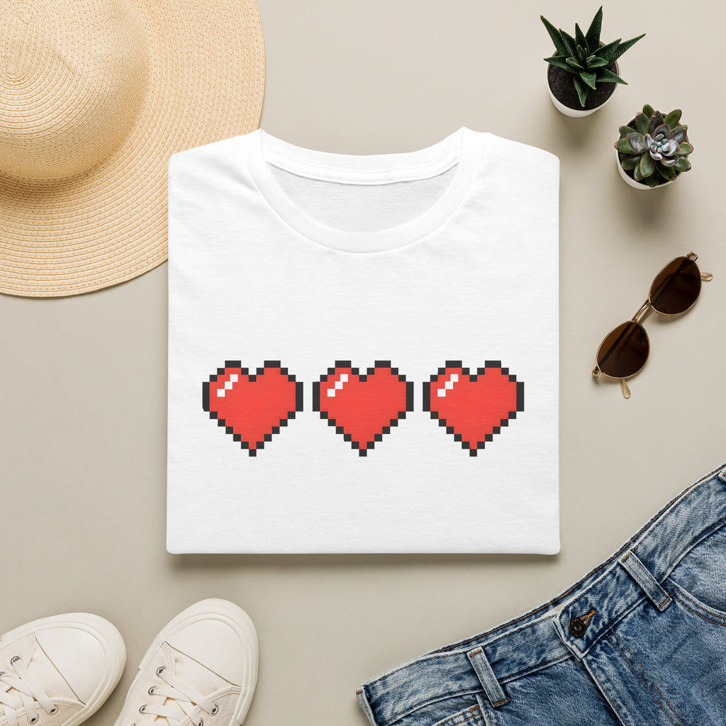 New Game - Pixel Heart "3 Lives" Retro Gamer T-Shirt