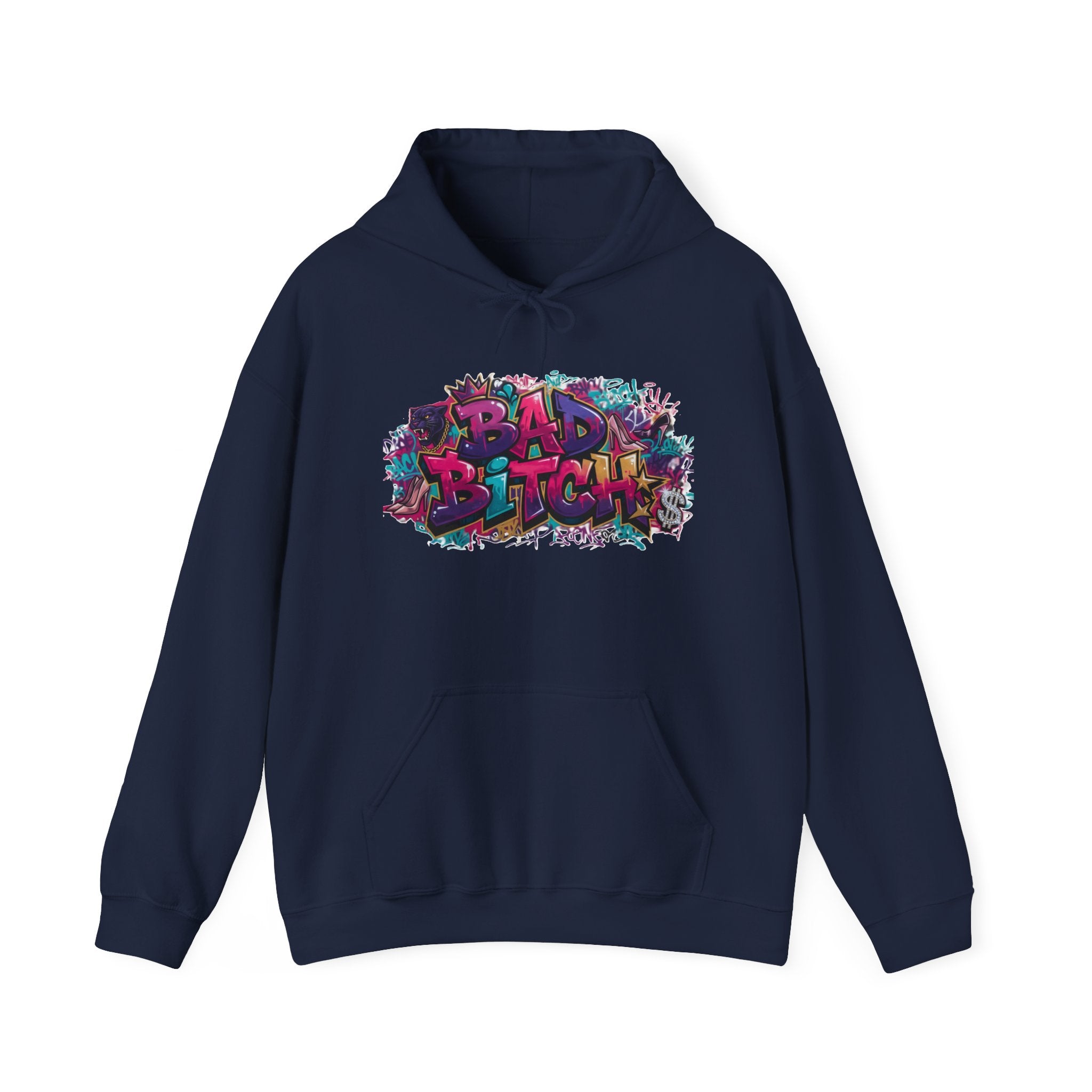 Hoodie — Colorful ‘Bad Bitch’ Graffiti Pullover