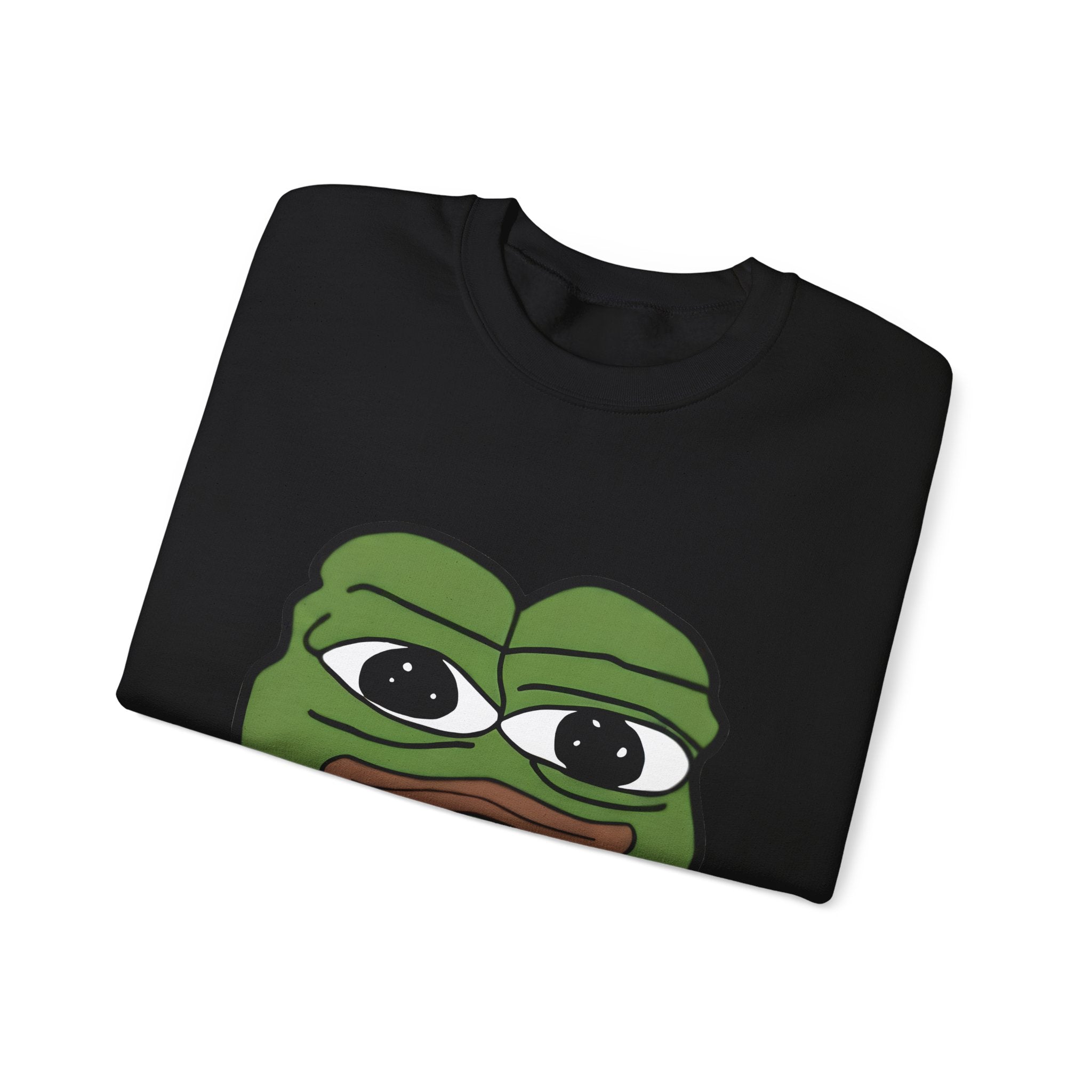 Pepe Frog Graphic Sweatshirt — Sad Frog Meme Crewneck