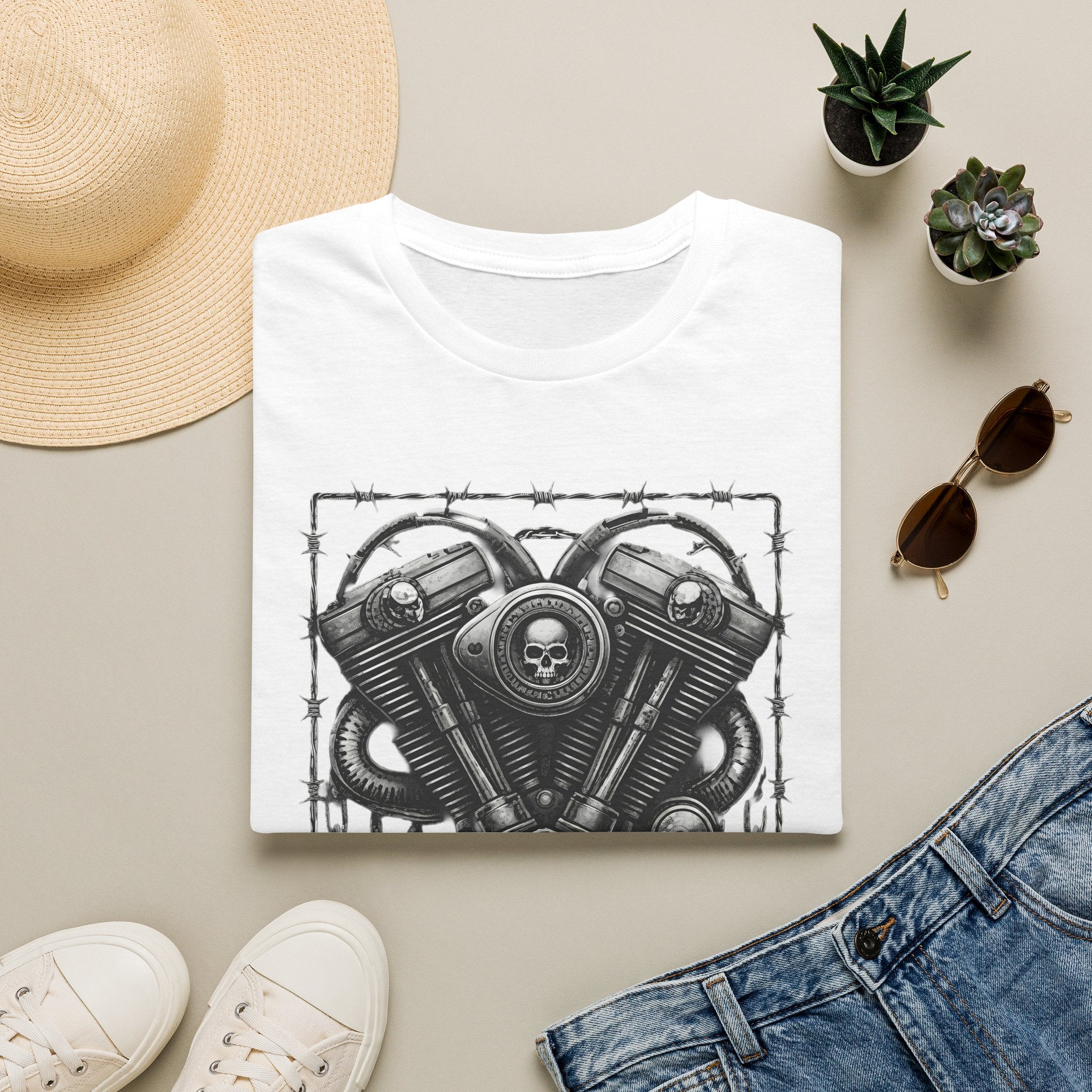 Mechanical Fury Motorcycle Engine Graphic T shirt