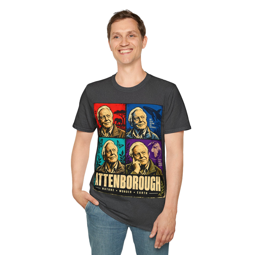 David Attenborough Pop Art T-Shirt — Vintage Wildlife Conservation Tee