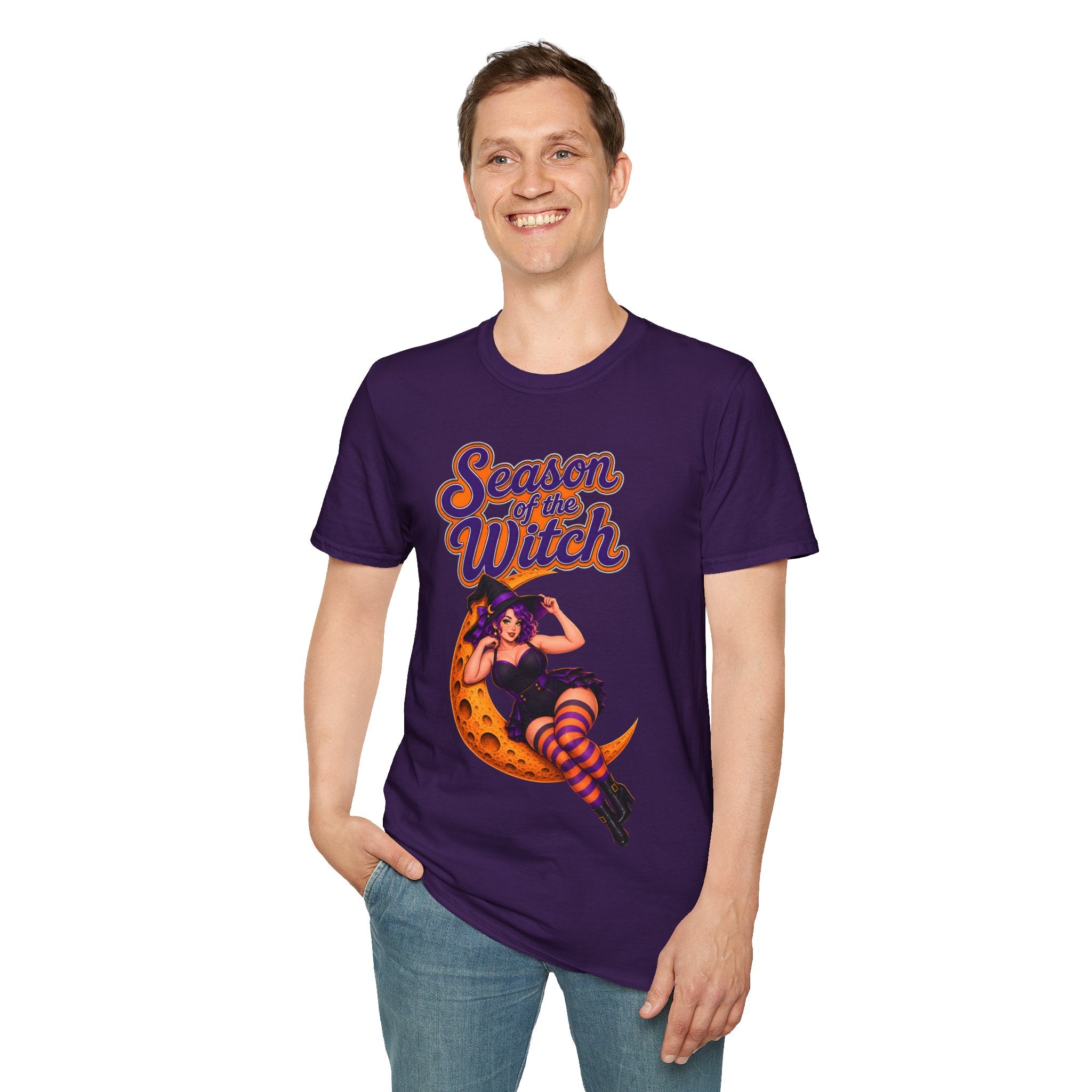 Season of the Witch T-Shirt — Retro Halloween Witch Moon Design