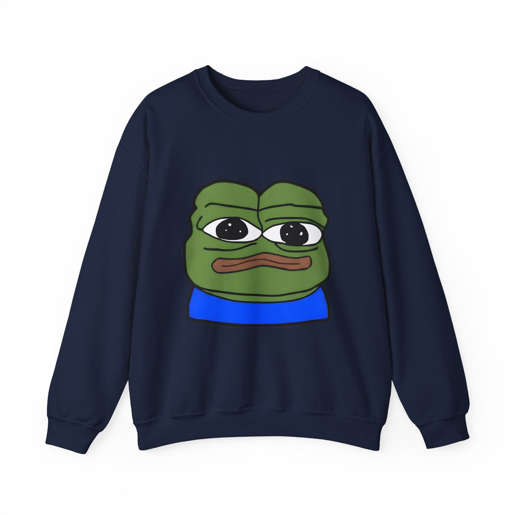 Pepe Frog Graphic Sweatshirt — Sad Frog Meme Crewneck