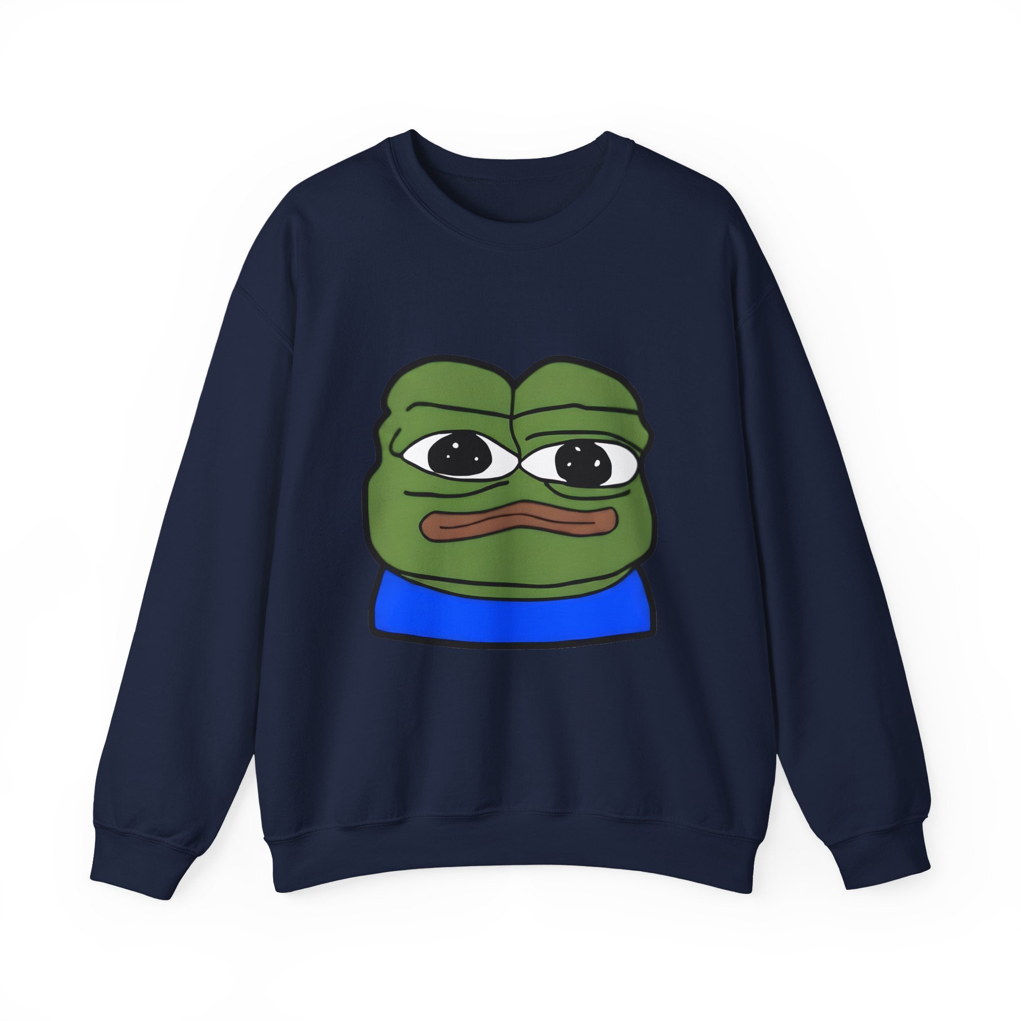 Pepe Frog Graphic Sweatshirt — Sad Frog Meme Crewneck