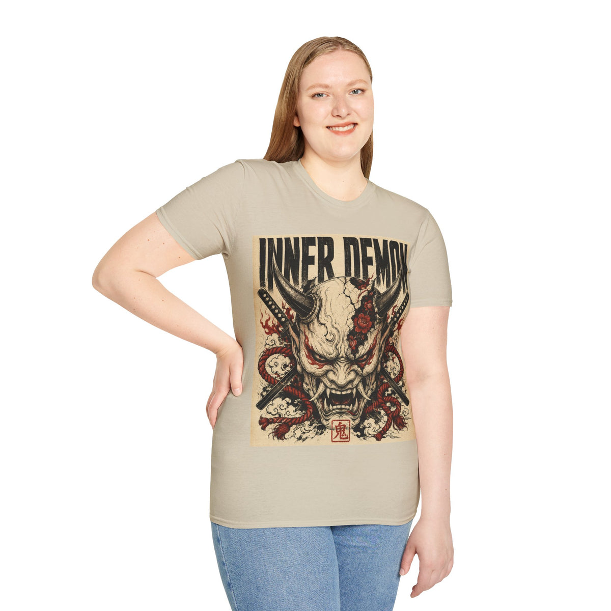 Inner Demon Graphic T-Shirt — Horror Skull Oni Design