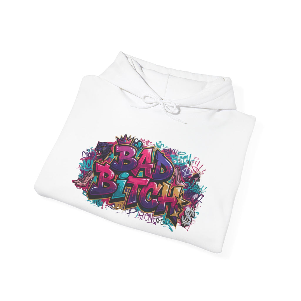 Hoodie — Colorful ‘Bad Bitch’ Graffiti Pullover