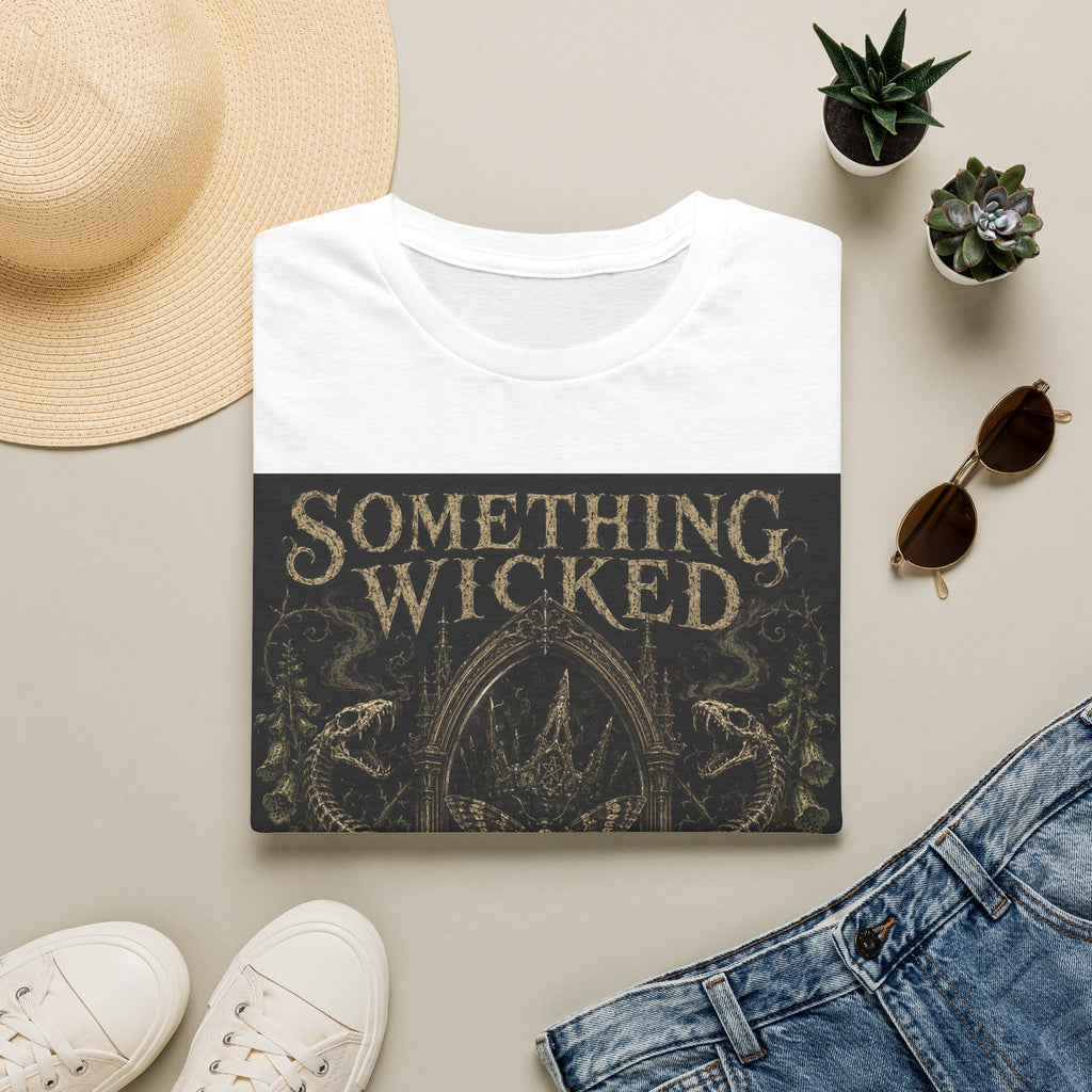 T-Shirt — "Something Wicked Remains" Gothic Skull Vintage Graphic