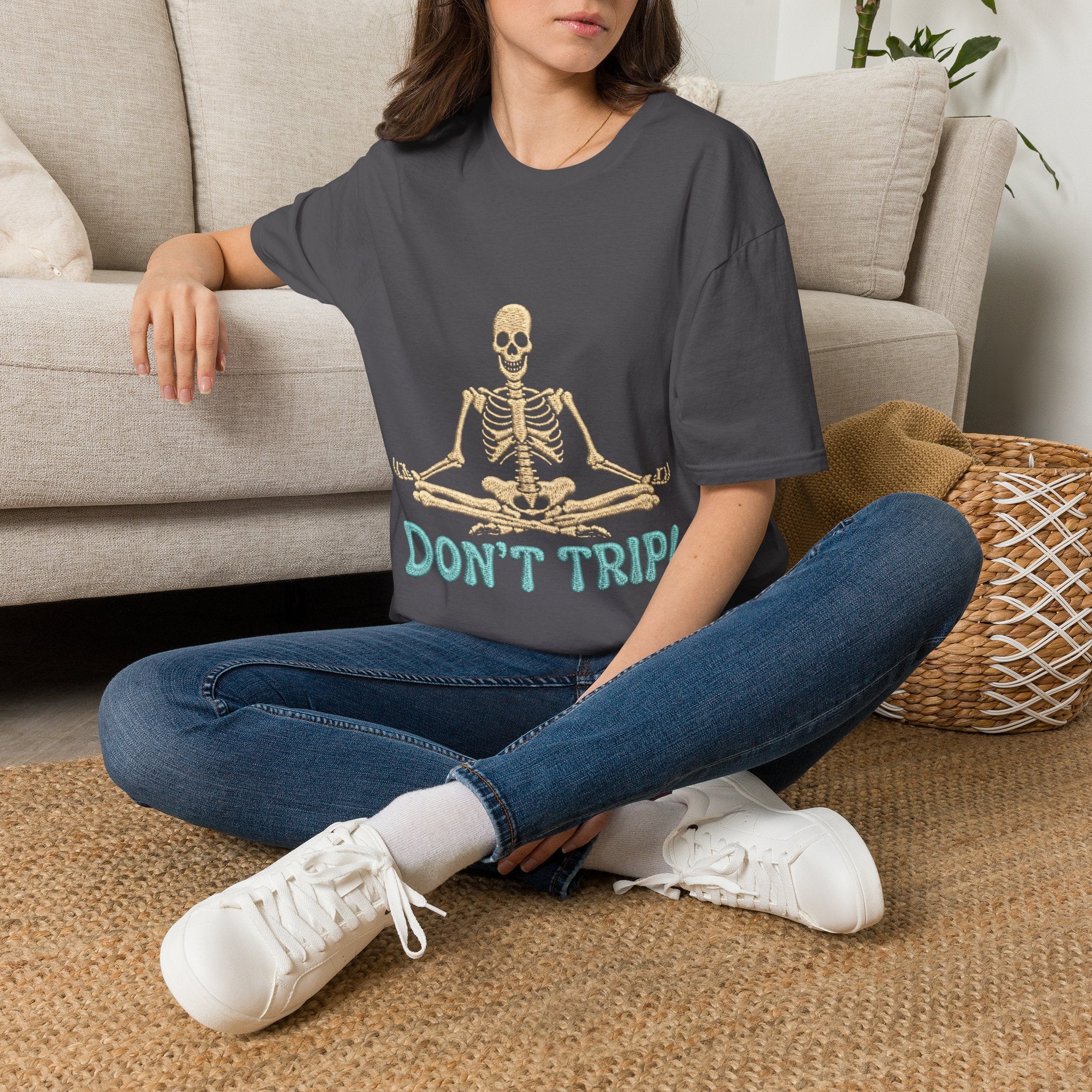 Skeleton Yoga T-Shirt - 'Don't Trip' Funny Skeleton GTA 6 Inspired