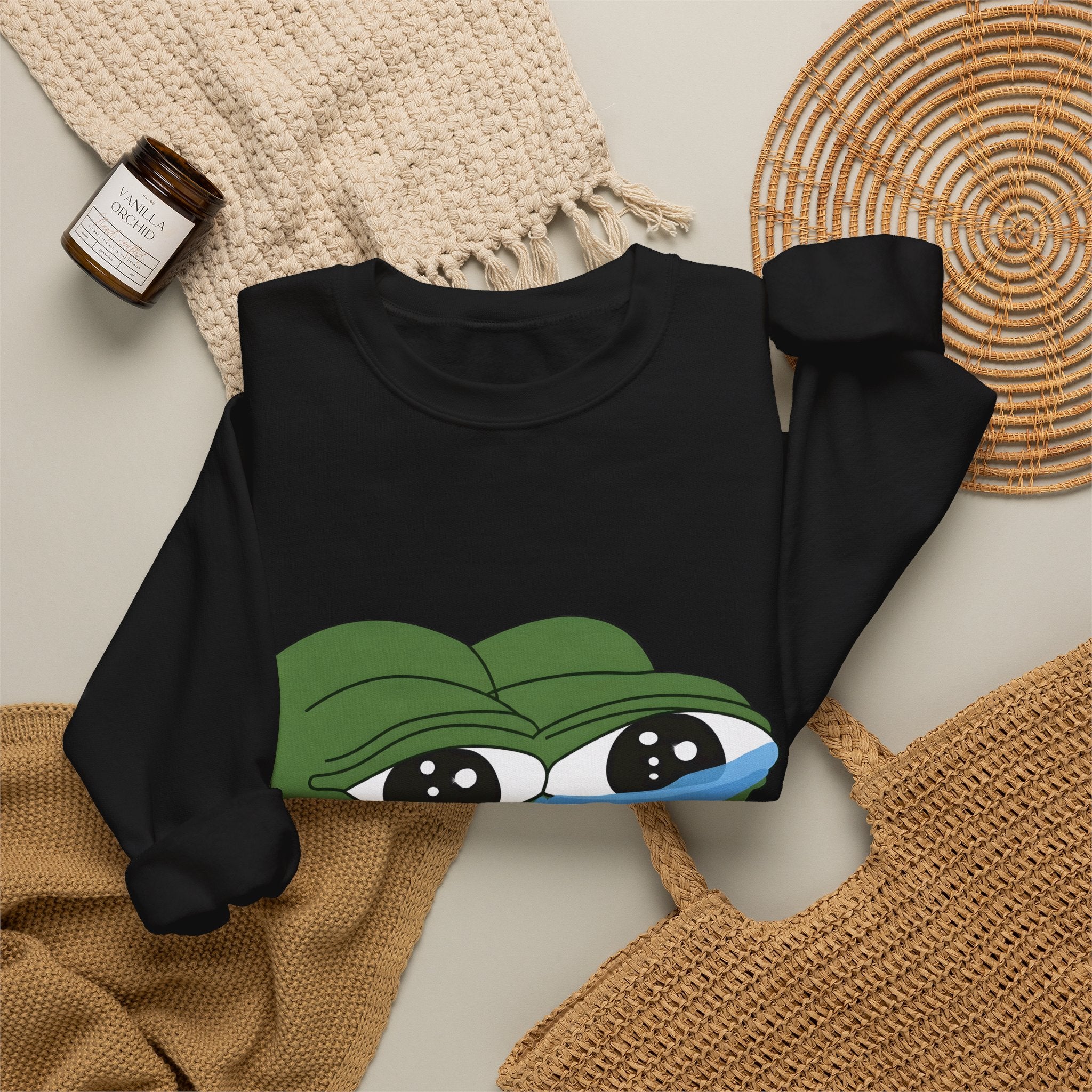 Crying Pepe Graphic Sweatshirt