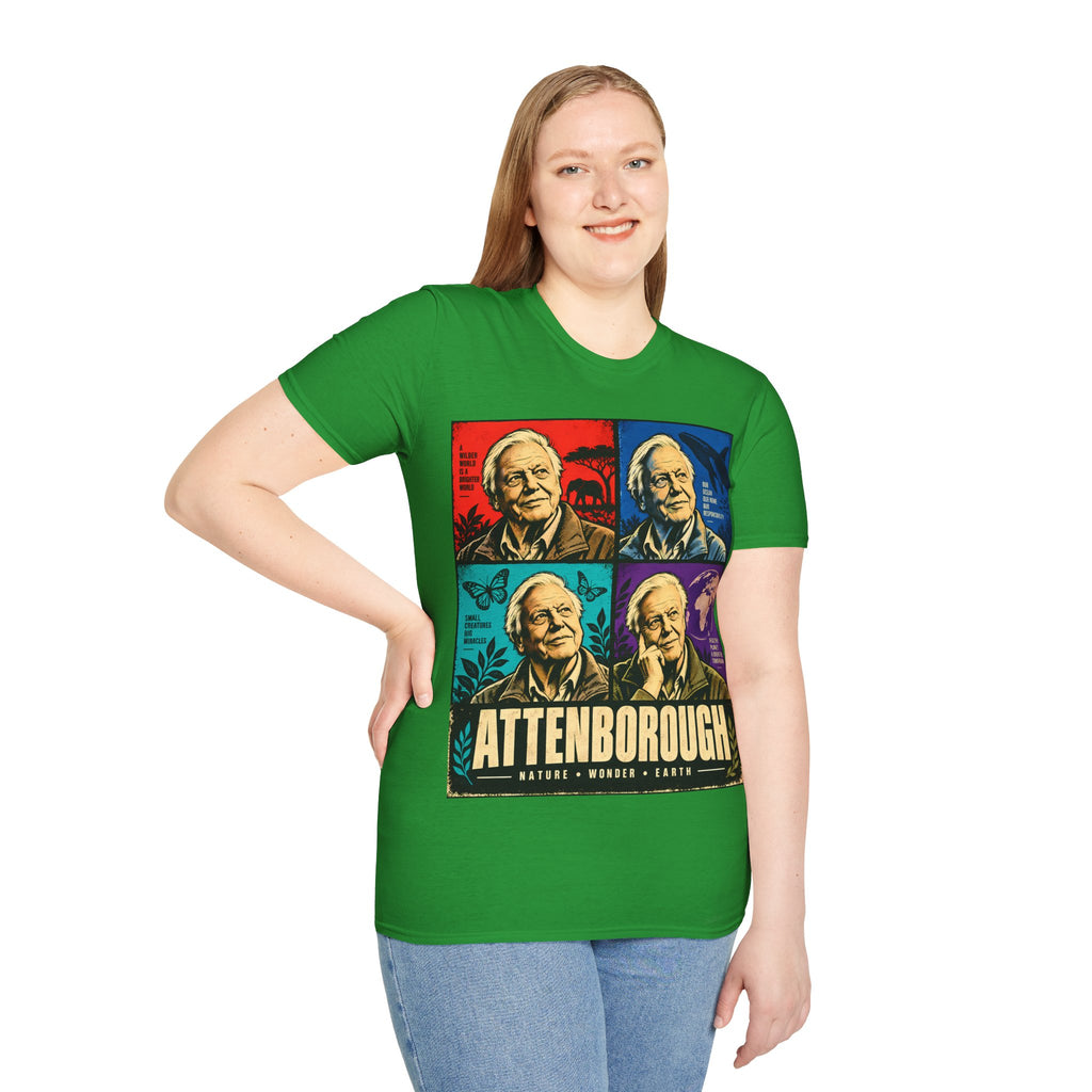 David Attenborough Pop Art T-Shirt — Vintage Wildlife Conservation Tee