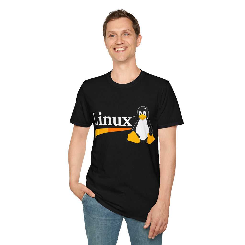 Linux Penguin Logo T‑Shirt — Retro Tech Tee for Developers & Open Source Fans