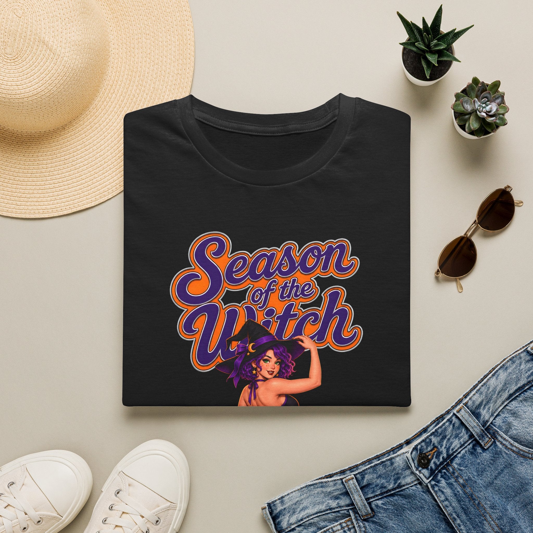 Season of the Witch T-Shirt — Retro Pinup Halloween Witch Graphic Tee