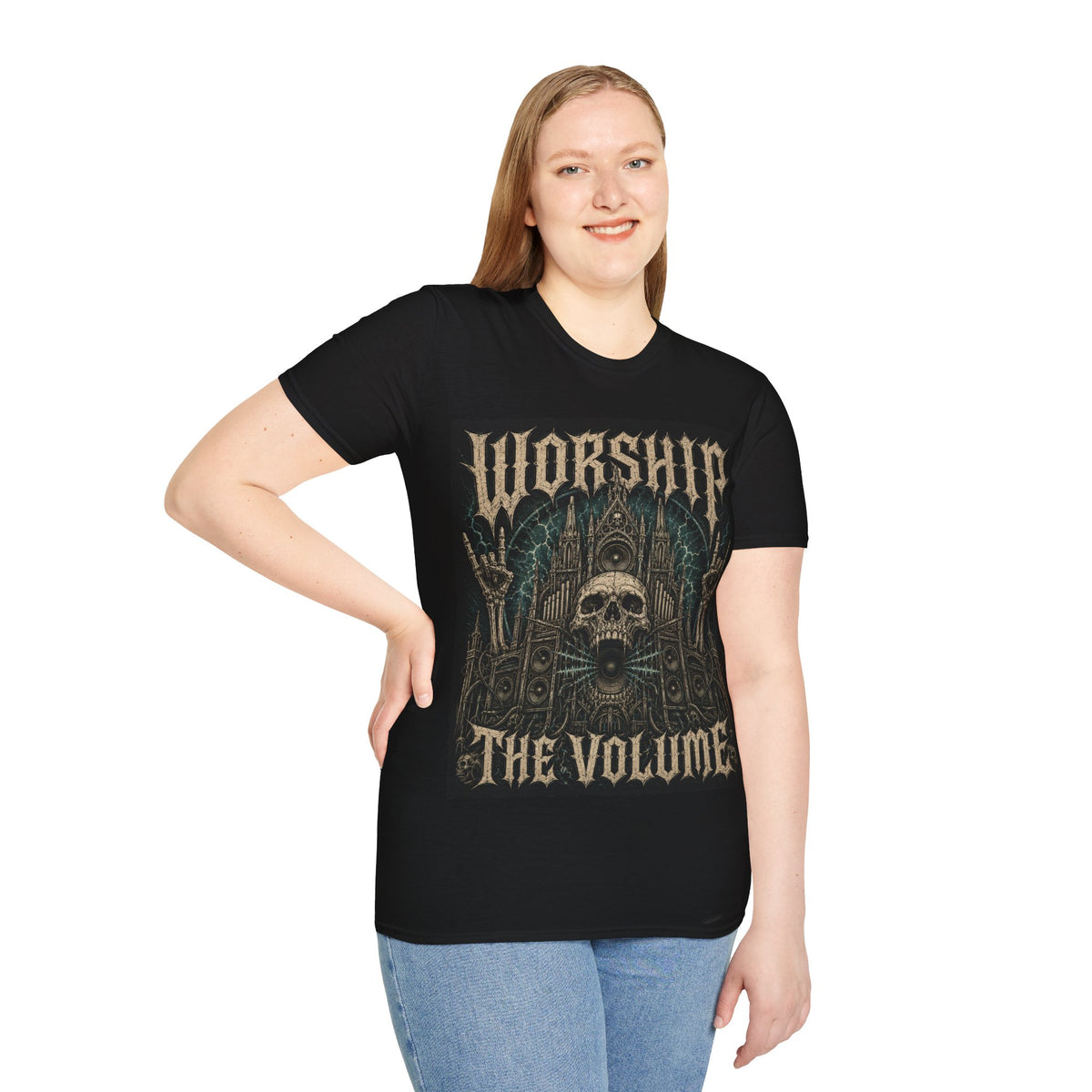 Worship the Void Gothic Skull T-Shirt