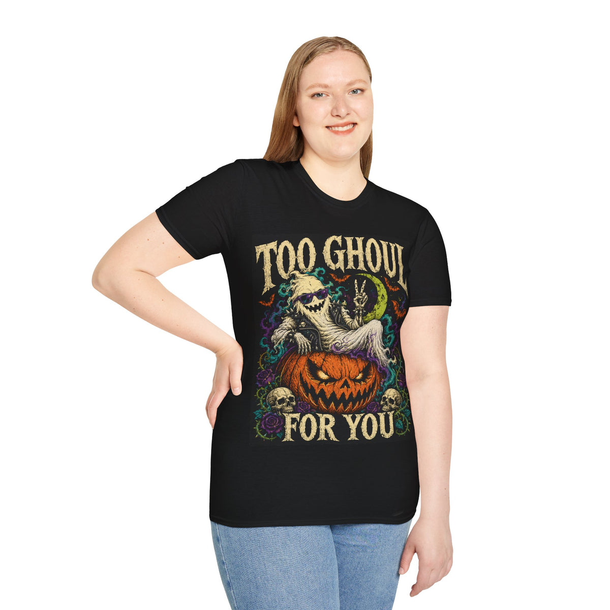 Too Ghoul For You T-Shirt — Retro Halloween Ghost Pumpkin Tee
