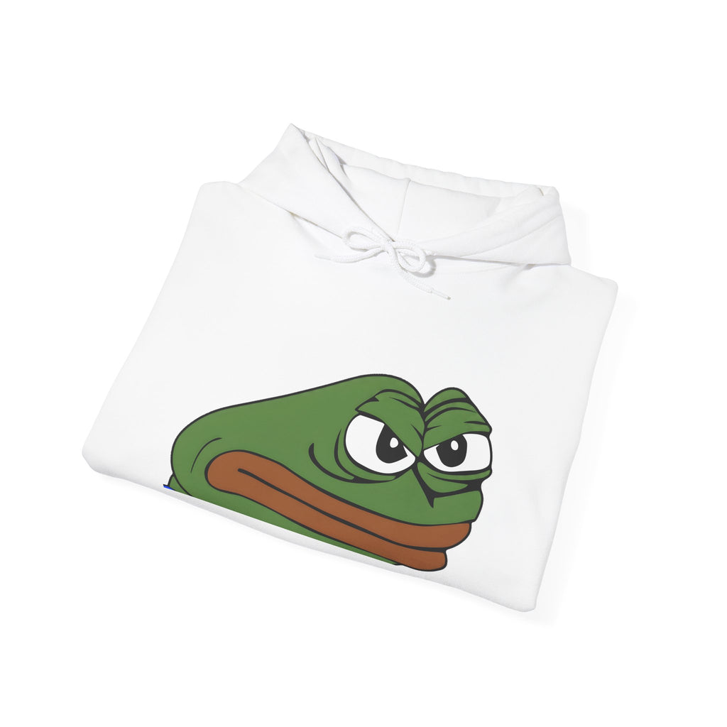 Pepe Frog Face Hoodie — Funny Grumpy Meme Pullover